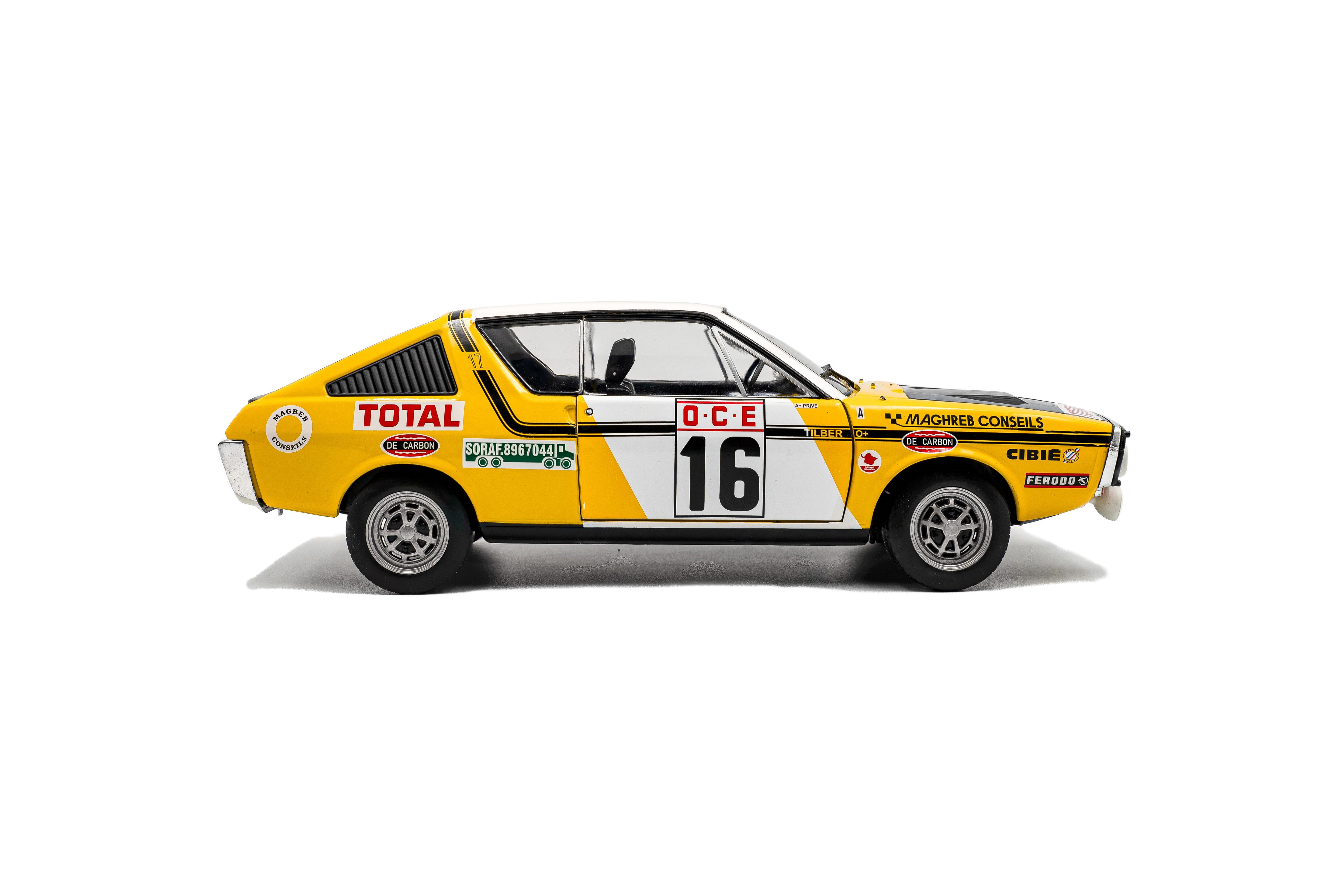 Solido S1803709 Voiture miniature collection 1/18 Renault 17 Ph.1 – Rallye du maroc – 1976
