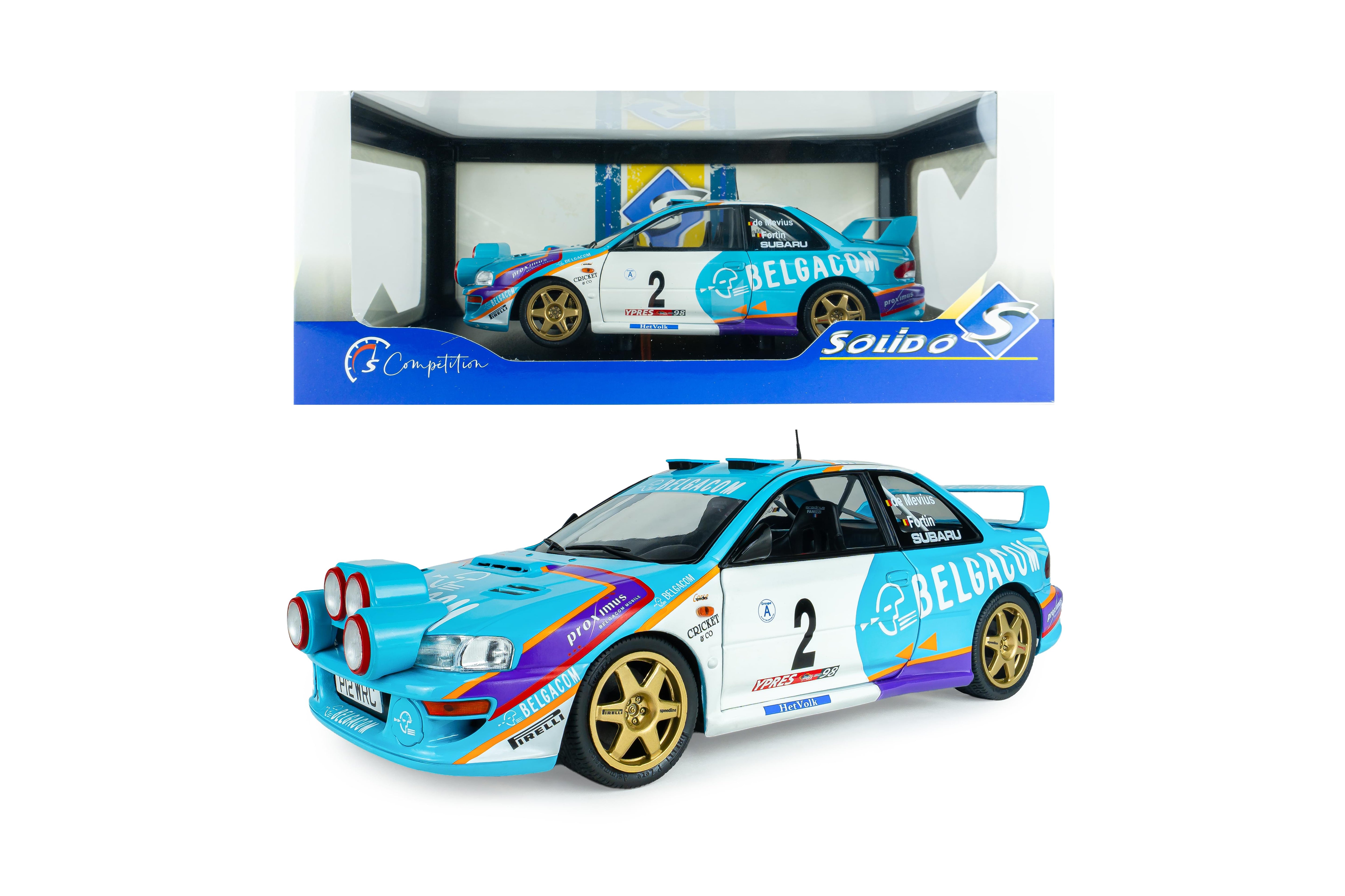 Solido S1807411 Voiture miniature collection 1/18 Subaru Impreza S5 WRC99 Belgique Ypres Westhoek Rally 1998 #2 G.DE Mevius/J-M.Fortin