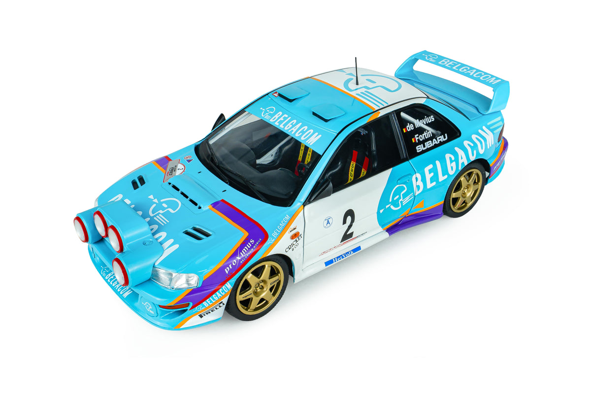 Solido S1807411 Voiture miniature collection 1/18 Subaru Impreza S5 WRC99 Belgique Ypres Westhoek Rally 1998 #2 G.DE Mevius/J-M.Fortin