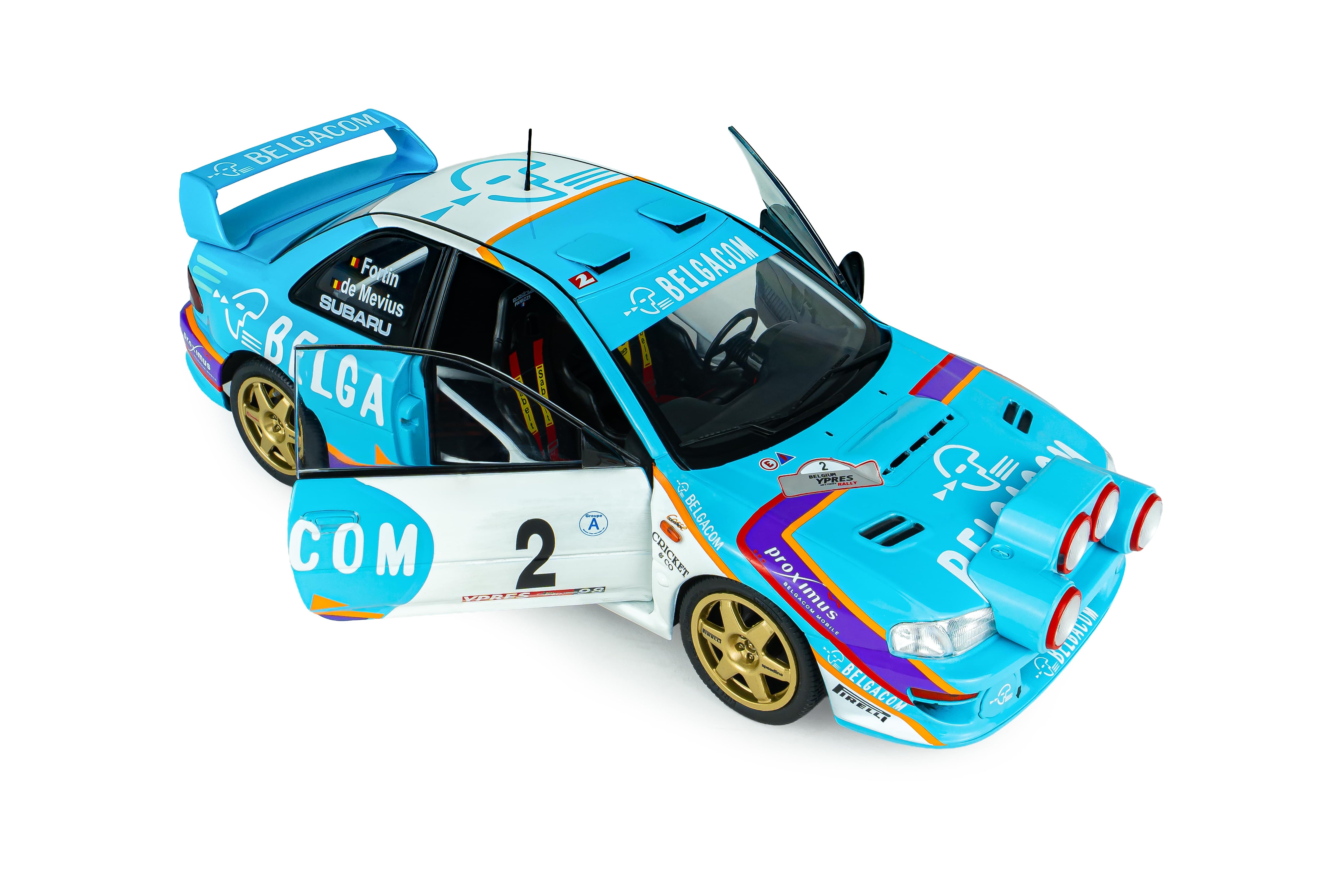 Solido S1807411 Voiture miniature collection 1/18 Subaru Impreza S5 WRC99 Belgique Ypres Westhoek Rally 1998 #2 G.DE Mevius/J-M.Fortin