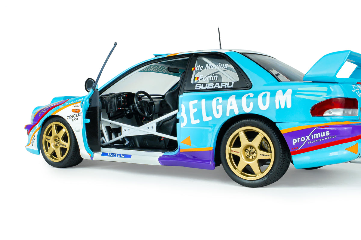 Solido S1807411 Voiture miniature collection 1/18 Subaru Impreza S5 WRC99 Belgique Ypres Westhoek Rally 1998 #2 G.DE Mevius/J-M.Fortin