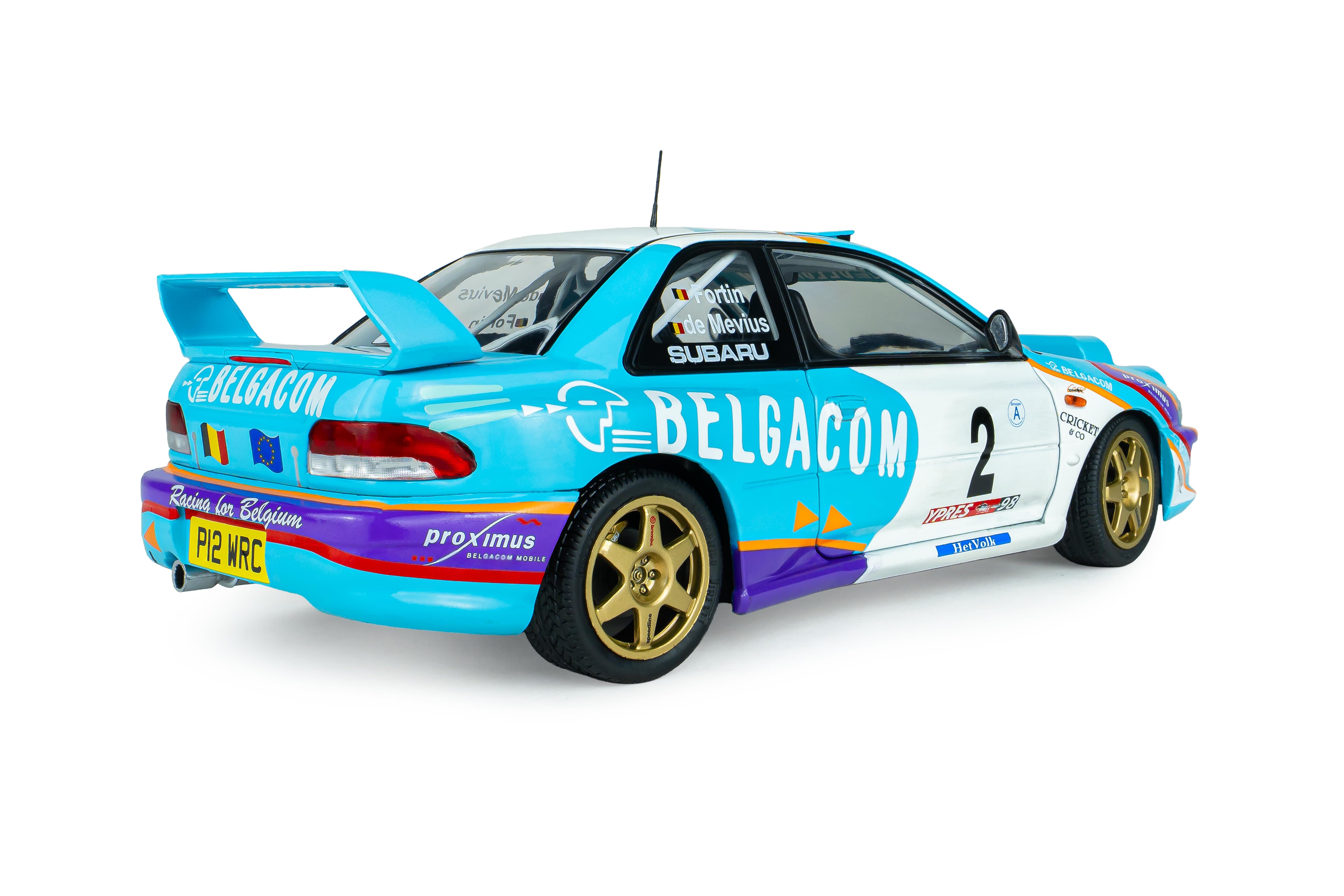 Solido S1807411 Voiture miniature collection 1/18 Subaru Impreza S5 WRC99 Belgique Ypres Westhoek Rally 1998 #2 G.DE Mevius/J-M.Fortin