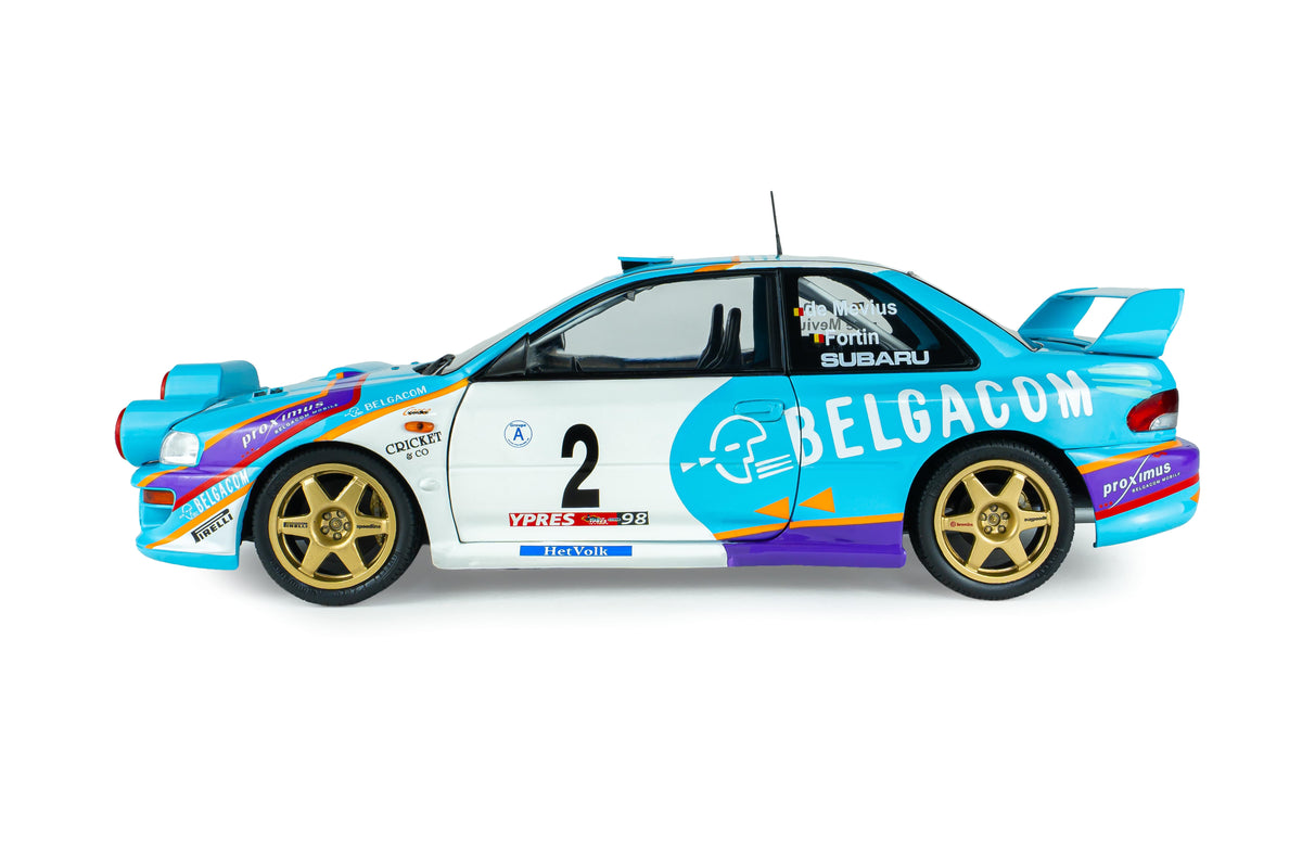 Solido S1807411 Voiture miniature collection 1/18 Subaru Impreza S5 WRC99 Belgique Ypres Westhoek Rally 1998 #2 G.DE Mevius/J-M.Fortin