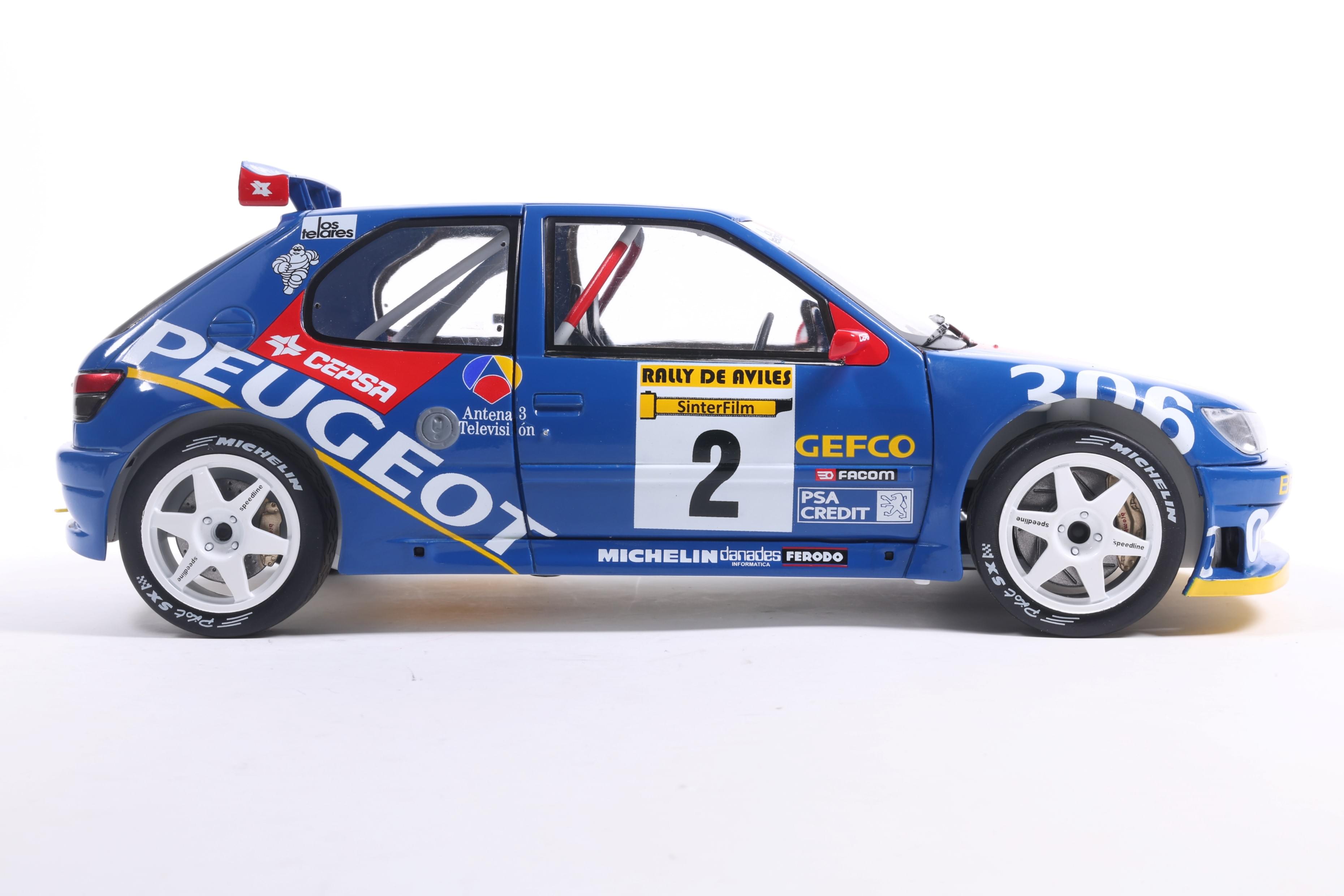 Solido S1808309 Voiture miniature collection 1/18 Peugeot 306 Maxi No 2 Ascona Aviles 1997