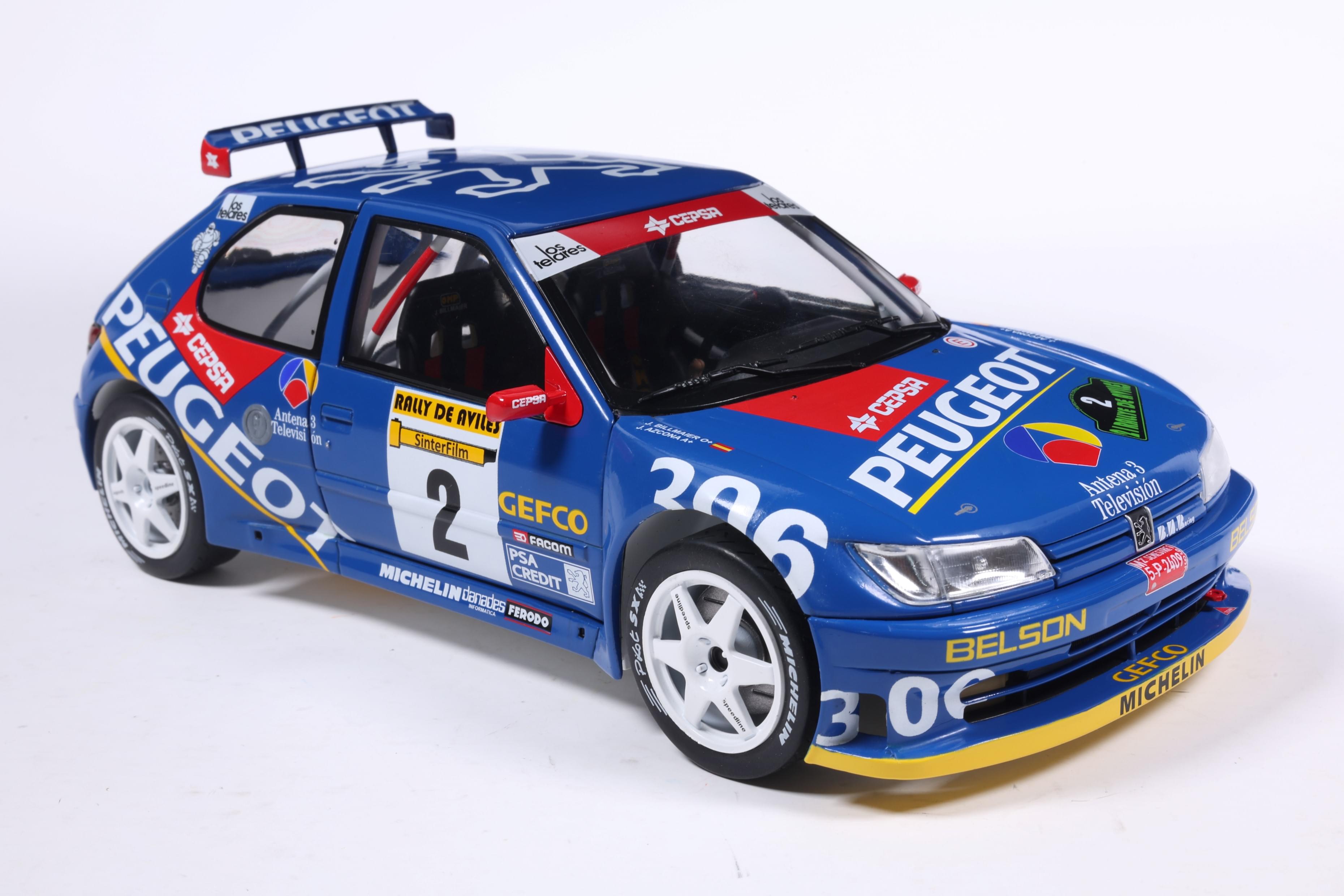 Solido S1808309 Voiture miniature collection 1/18 Peugeot 306 Maxi No 2 Ascona Aviles 1997
