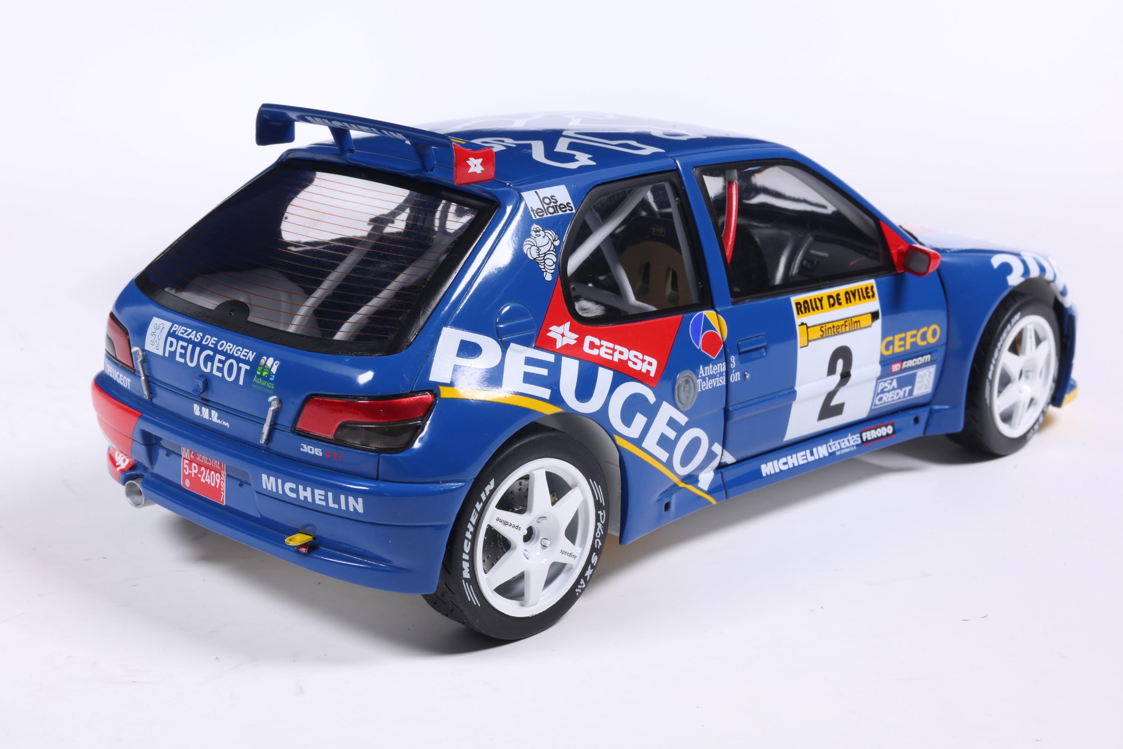 Solido S1808309 Voiture miniature collection 1/18 Peugeot 306 Maxi No 2 Ascona Aviles 1997