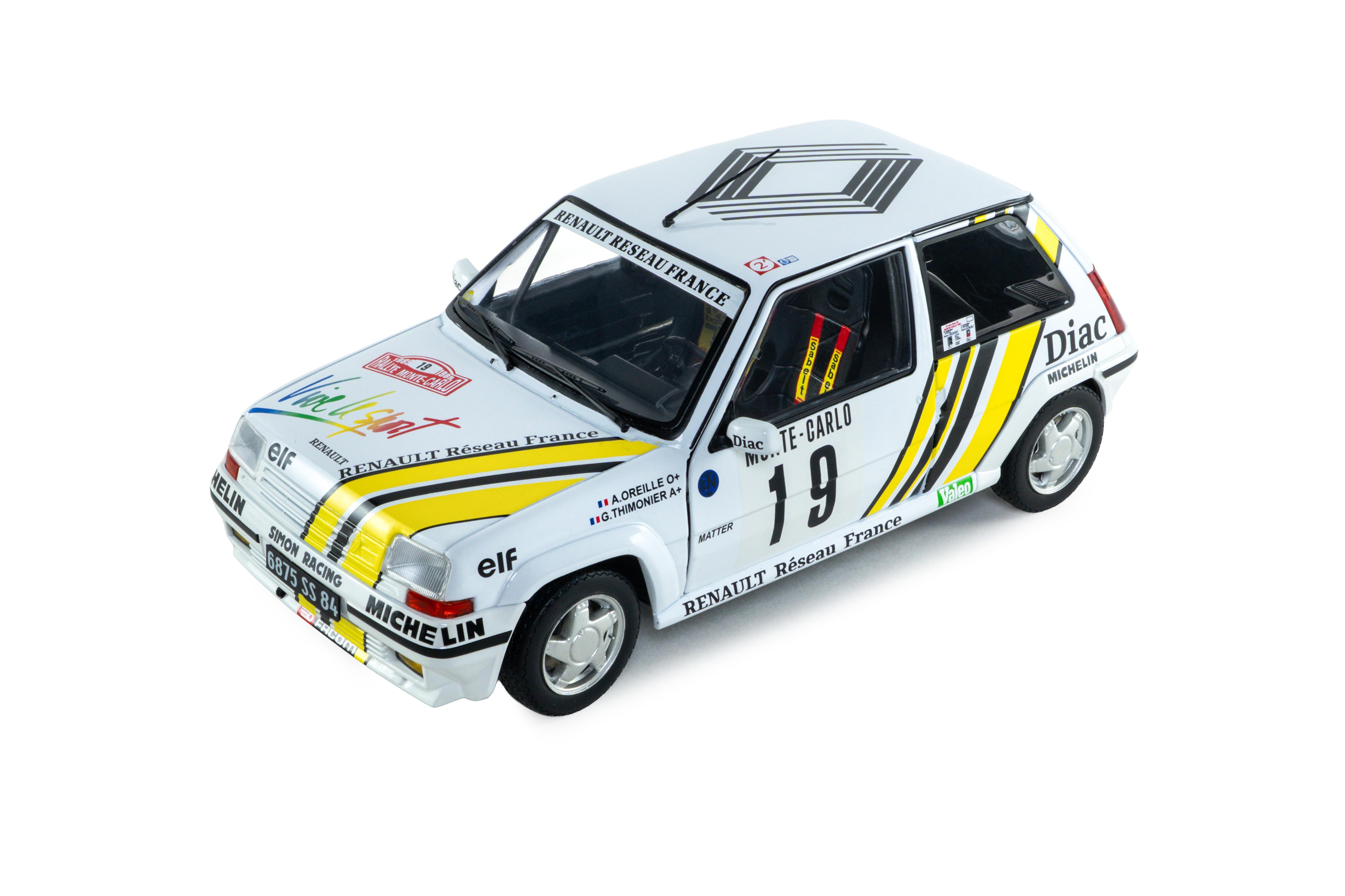 Solido S1810006 miniature collection 1/18 Renault 5 GT Turbo MK2 Rallye Monte Carlo 1989 #19 A.Oreille/G.Thimonier - Breizh Modélisme.