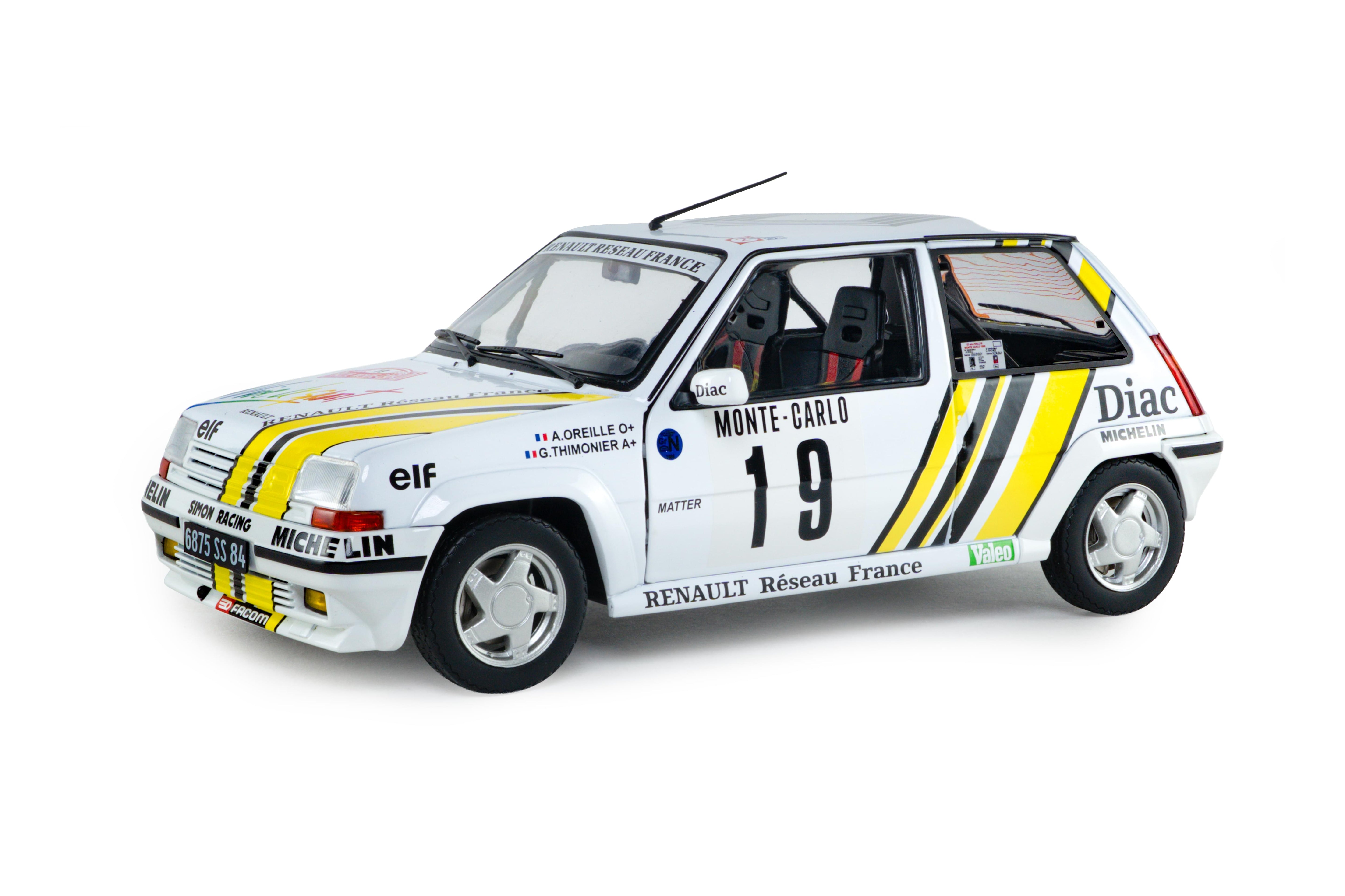 Solido S1810006 miniature collection 1/18 Renault 5 GT Turbo MK2 Rallye Monte Carlo 1989 #19 A.Oreille/G.Thimonier - Breizh Modélisme.