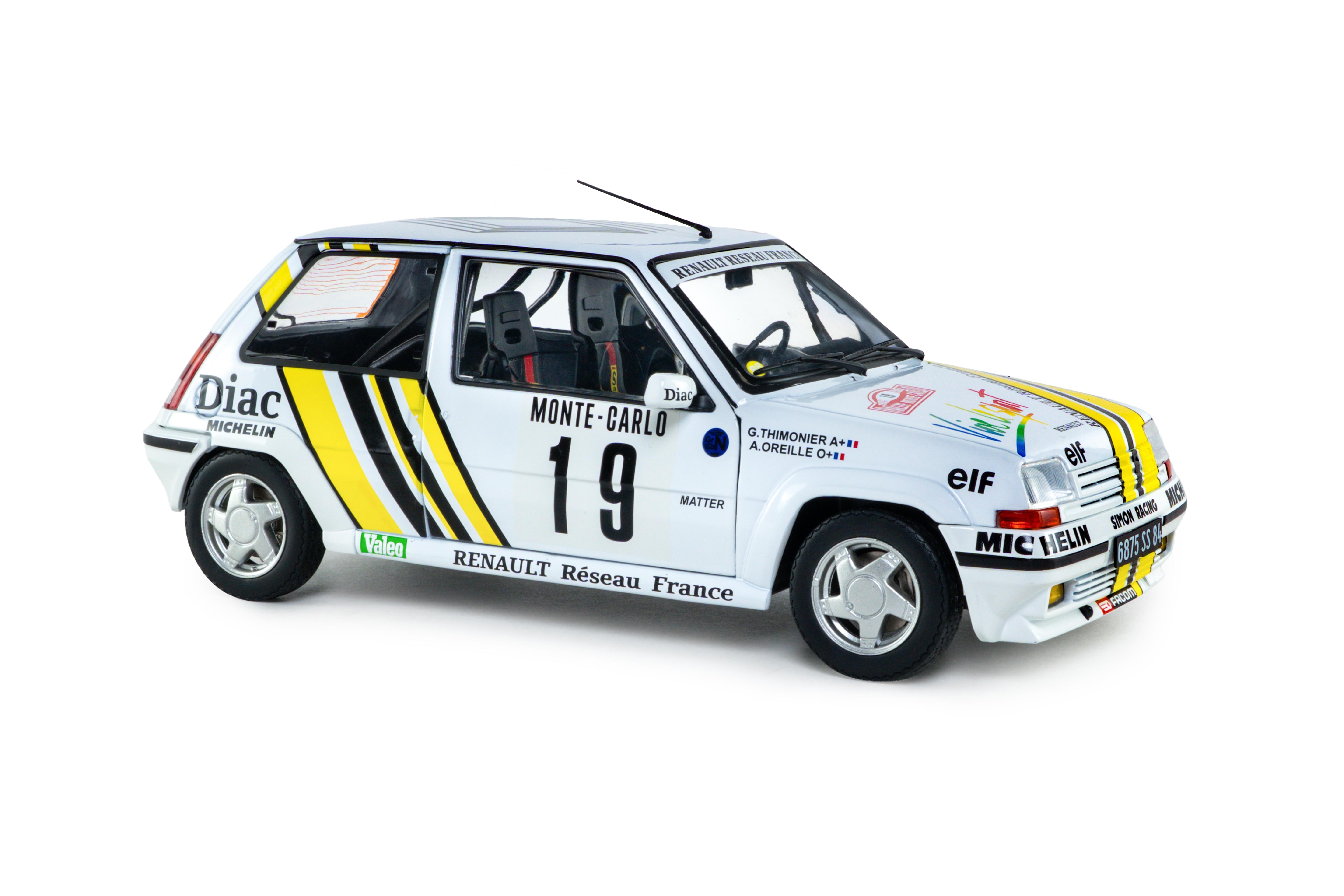 Solido S1810006 miniature collection 1/18 Renault 5 GT Turbo MK2 Rallye Monte Carlo 1989 #19 A.Oreille/G.Thimonier - Breizh Modélisme.