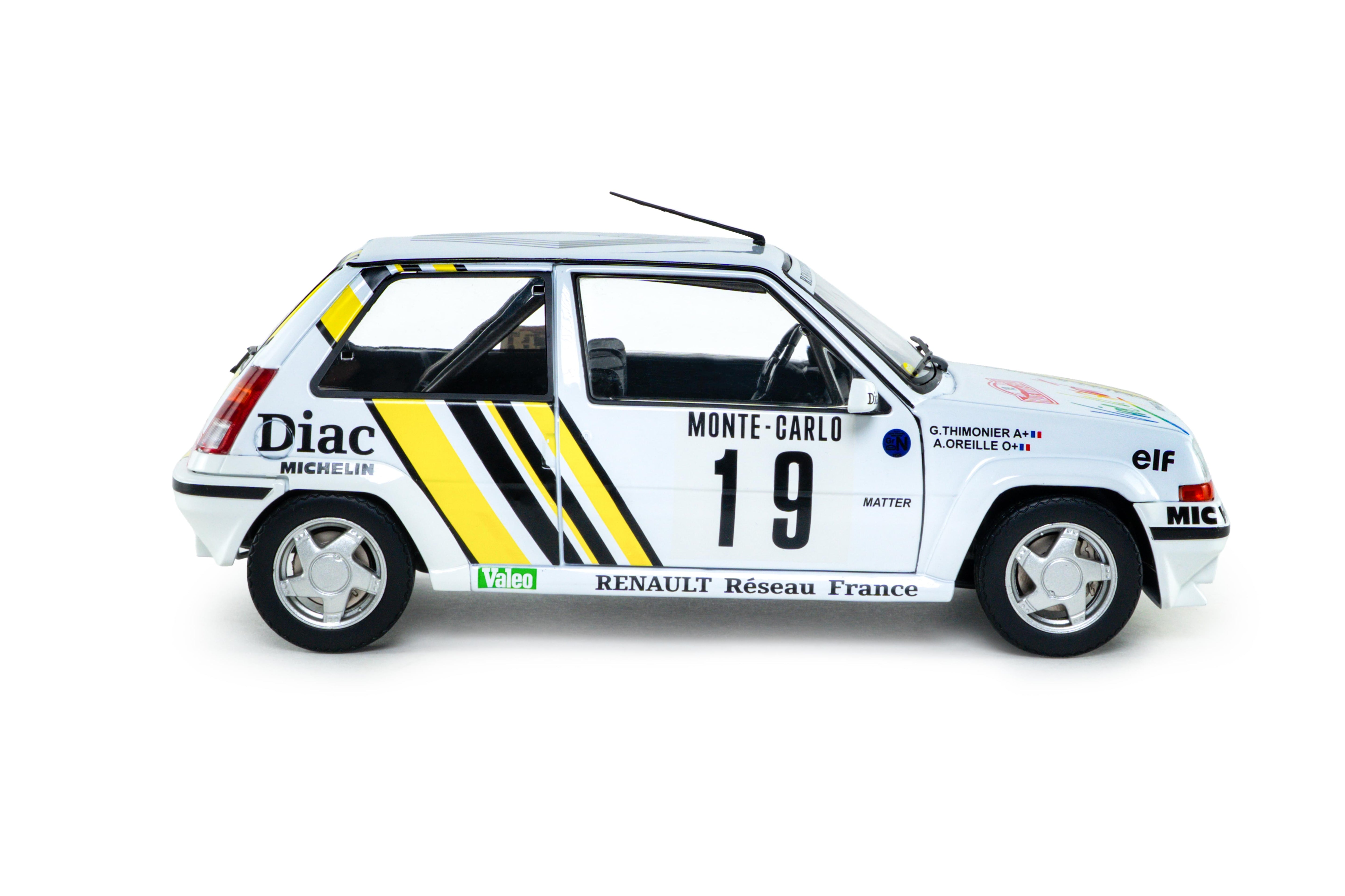 Solido S1810006 miniature collection 1/18 Renault 5 GT Turbo MK2 Rallye Monte Carlo 1989 #19 A.Oreille/G.Thimonier - Breizh Modélisme.