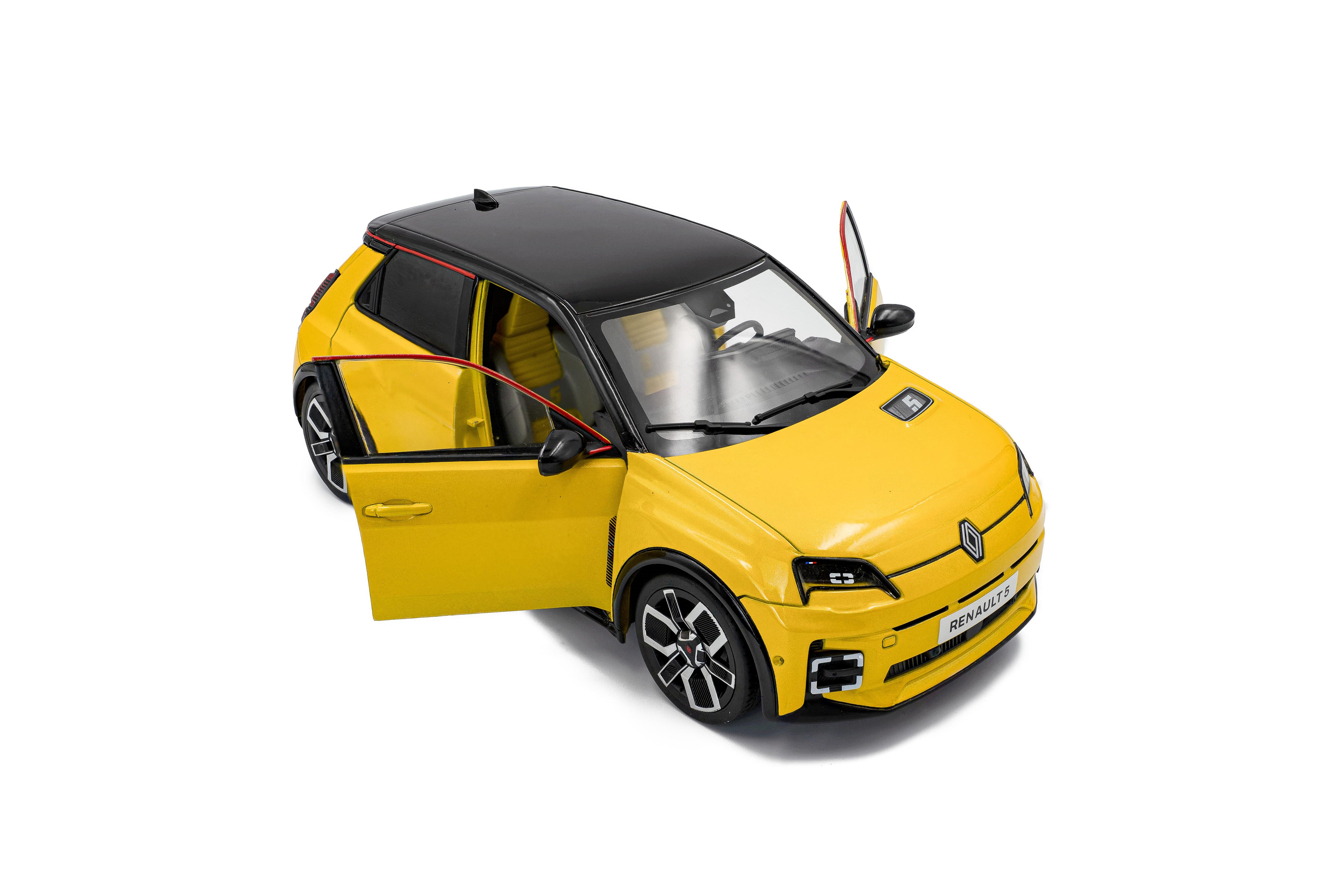 Solido S1812602 Voiture miniature collection 1/18 Renault 5 E-Tech – Jaune POP – 2024