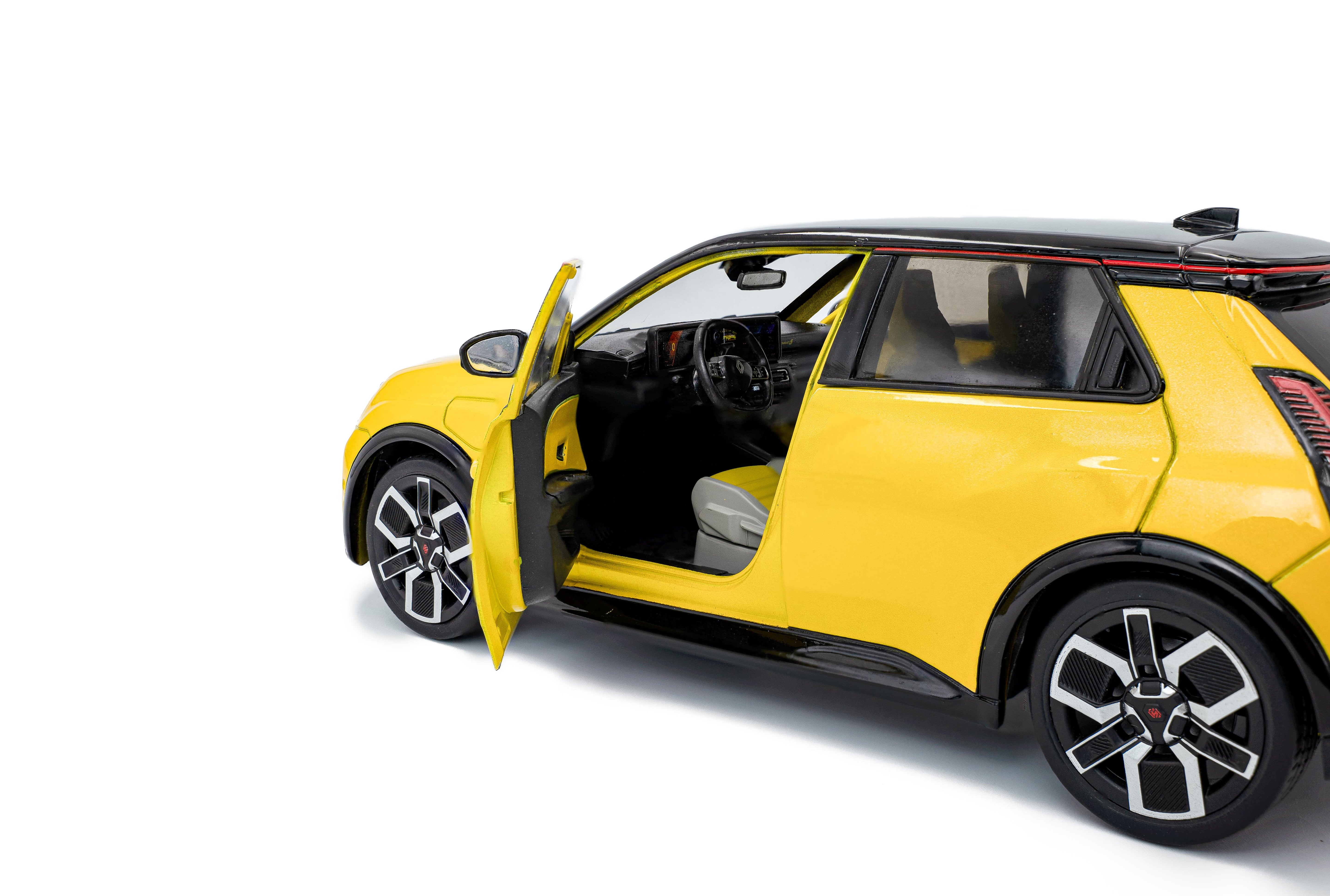 Solido S1812602 Voiture miniature collection 1/18 Renault 5 E-Tech – Jaune POP – 2024