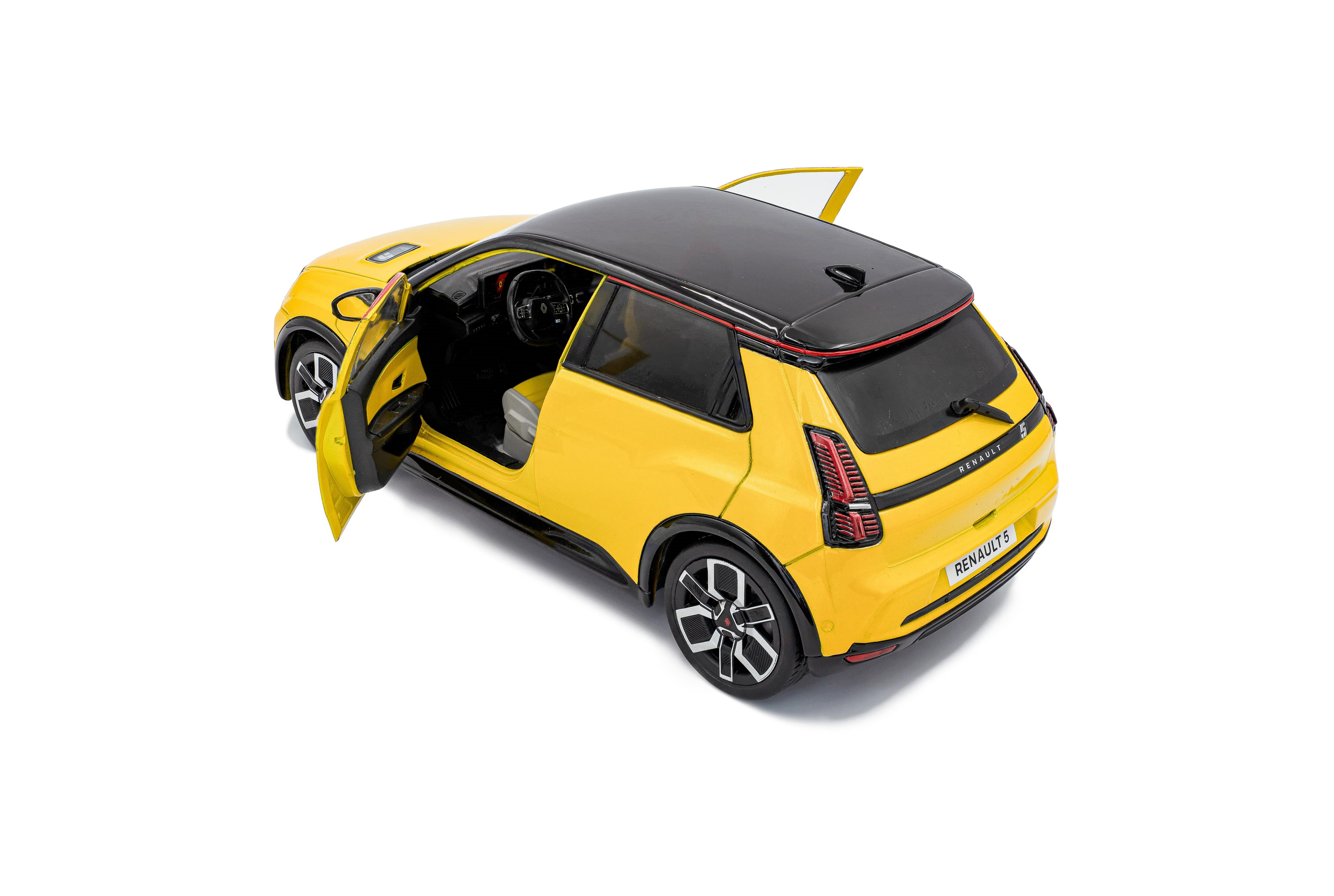 Solido S1812602 Voiture miniature collection 1/18 Renault 5 E-Tech – Jaune POP – 2024