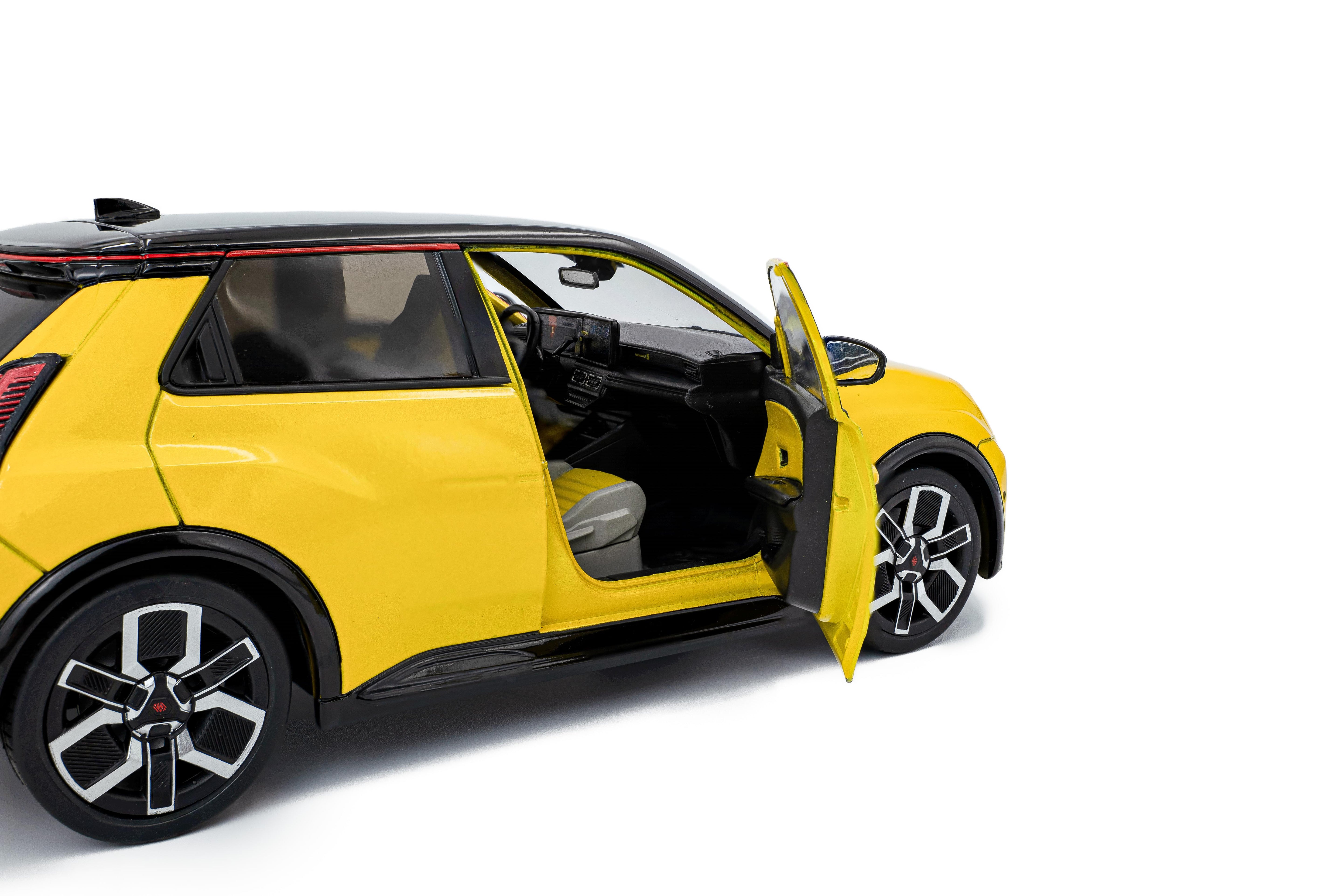 Solido S1812602 Voiture miniature collection 1/18 Renault 5 E-Tech – Jaune POP – 2024