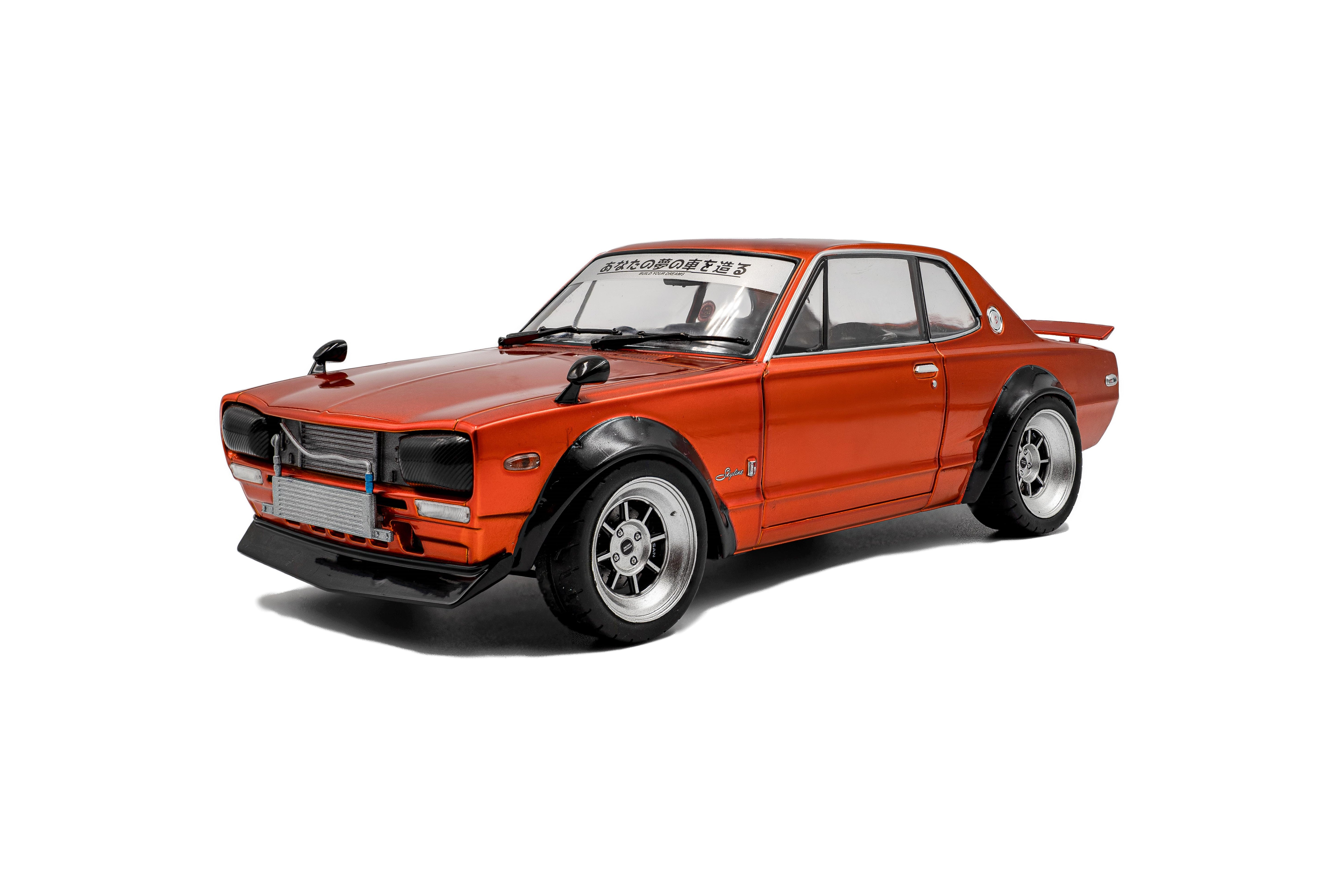 Solido S1813003 Voiture miniature collection 1/18 Nissan Skyline (C10) Hakosuka – orange metallic – 1970