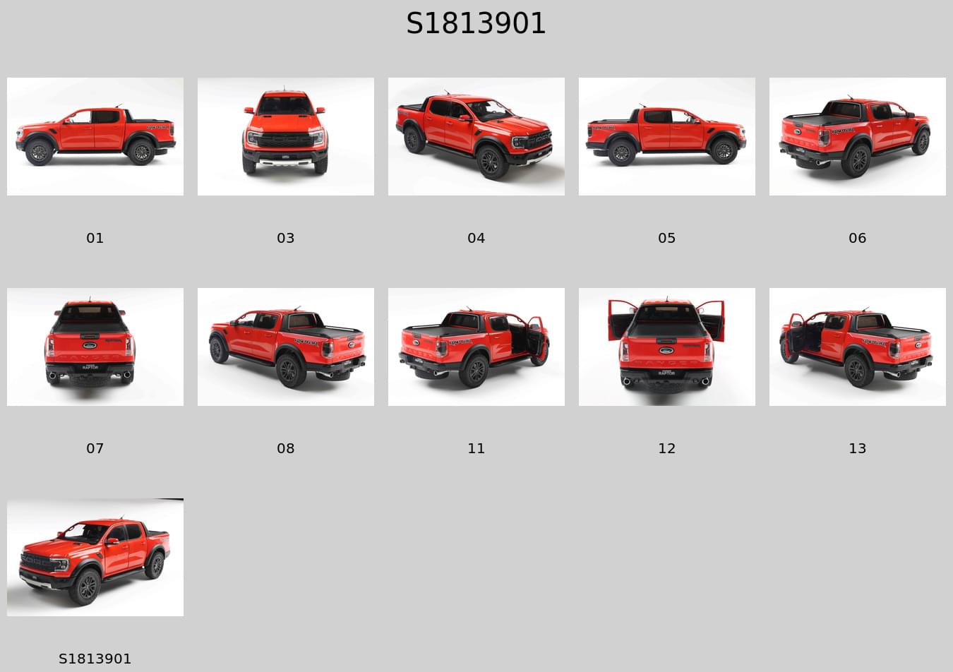 Solido S1813901 Voiture miniature collection 1/18 Ford Ranger Raptor – Orange Raptor – 2024