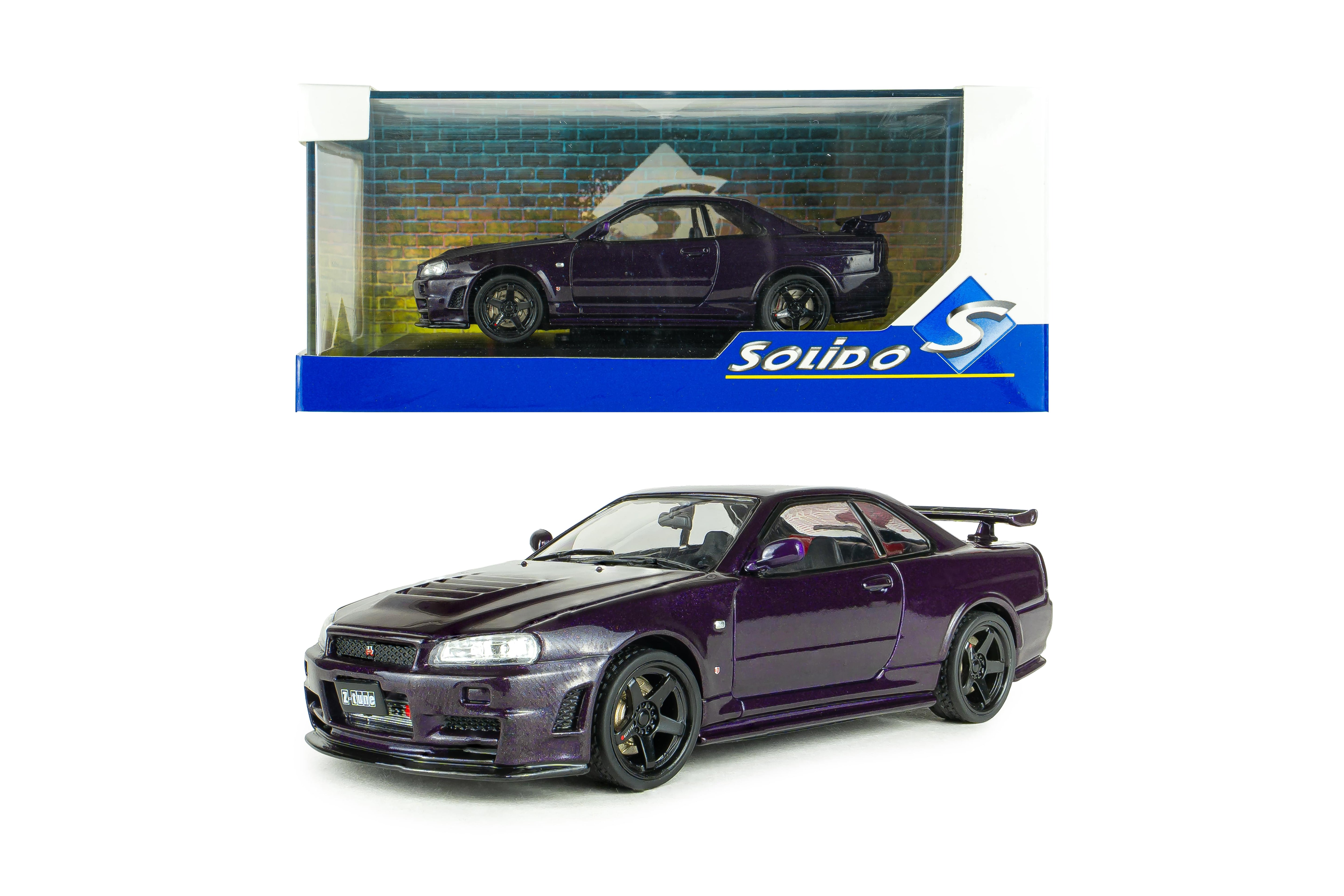Voiture miniature 1/43 Nissan Skyline GT-R (R34) Z Tune 1999 Midnight Purple Solido S4318201