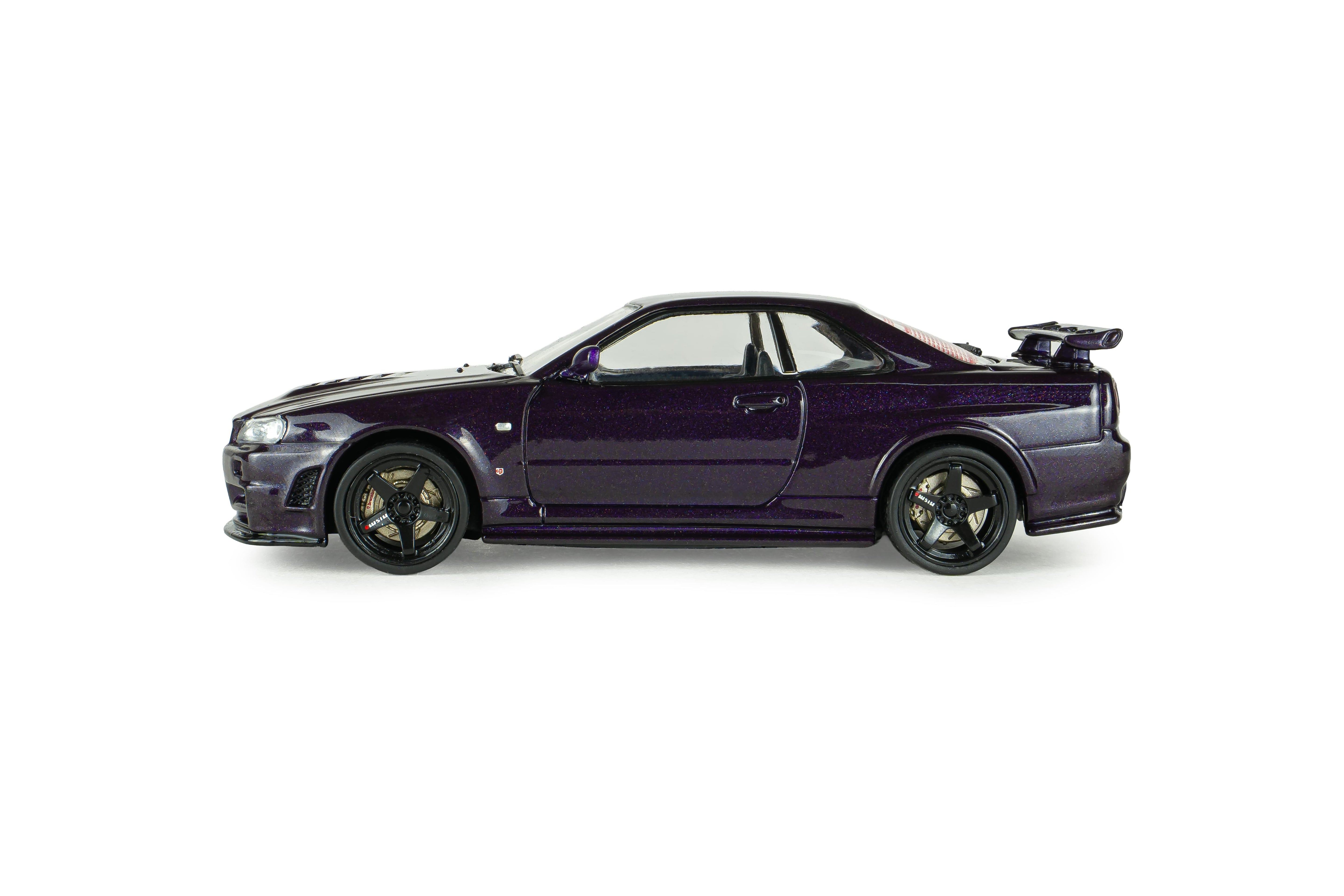 Voiture miniature 1/43 Nissan Skyline GT-R (R34) Z Tune 1999 Midnight Purple Solido S4318201