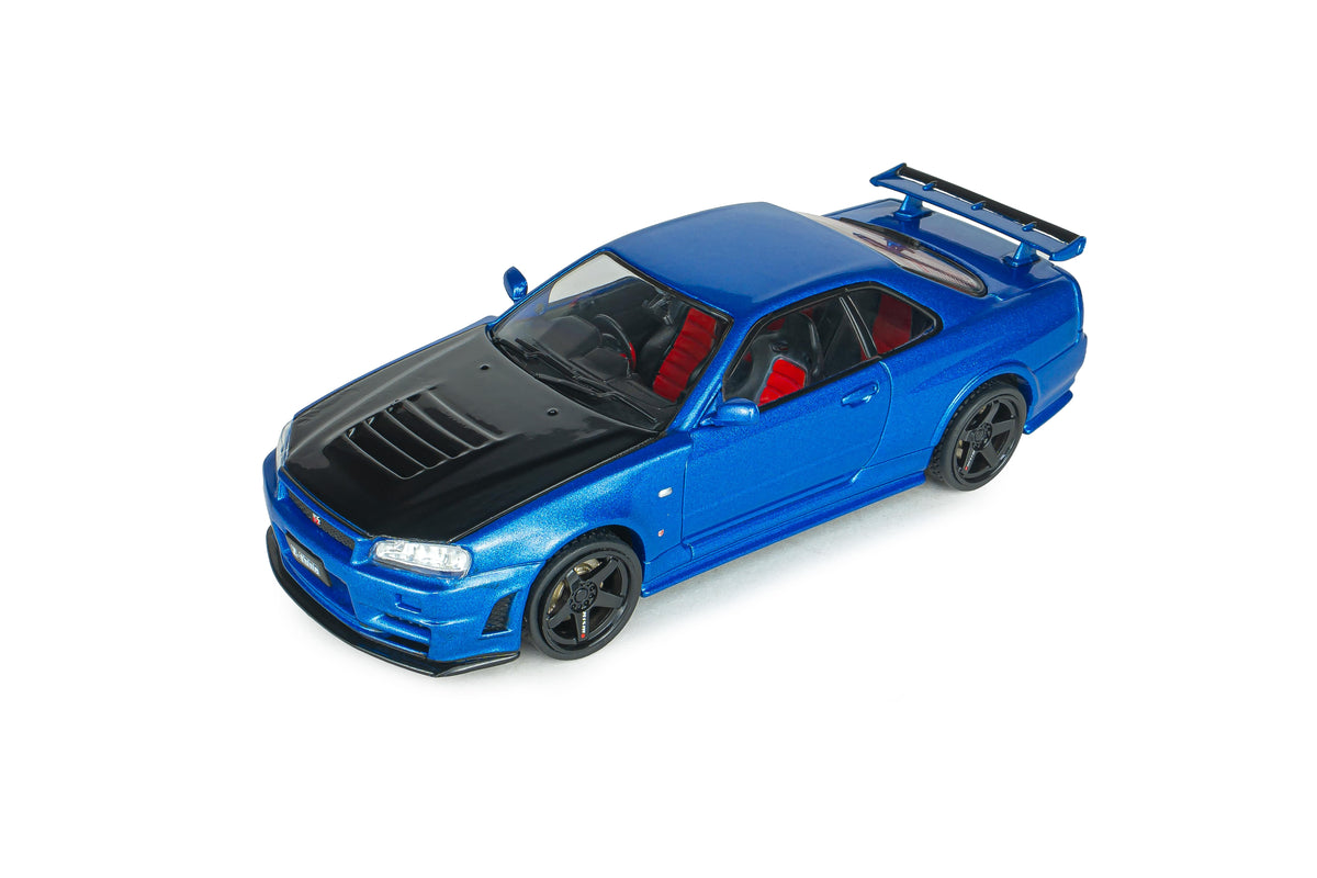 Voiture miniature 1/43 Nissan Skyline GT-R (R34) Z Tune 1998 Bayside Blue Solido S4318202