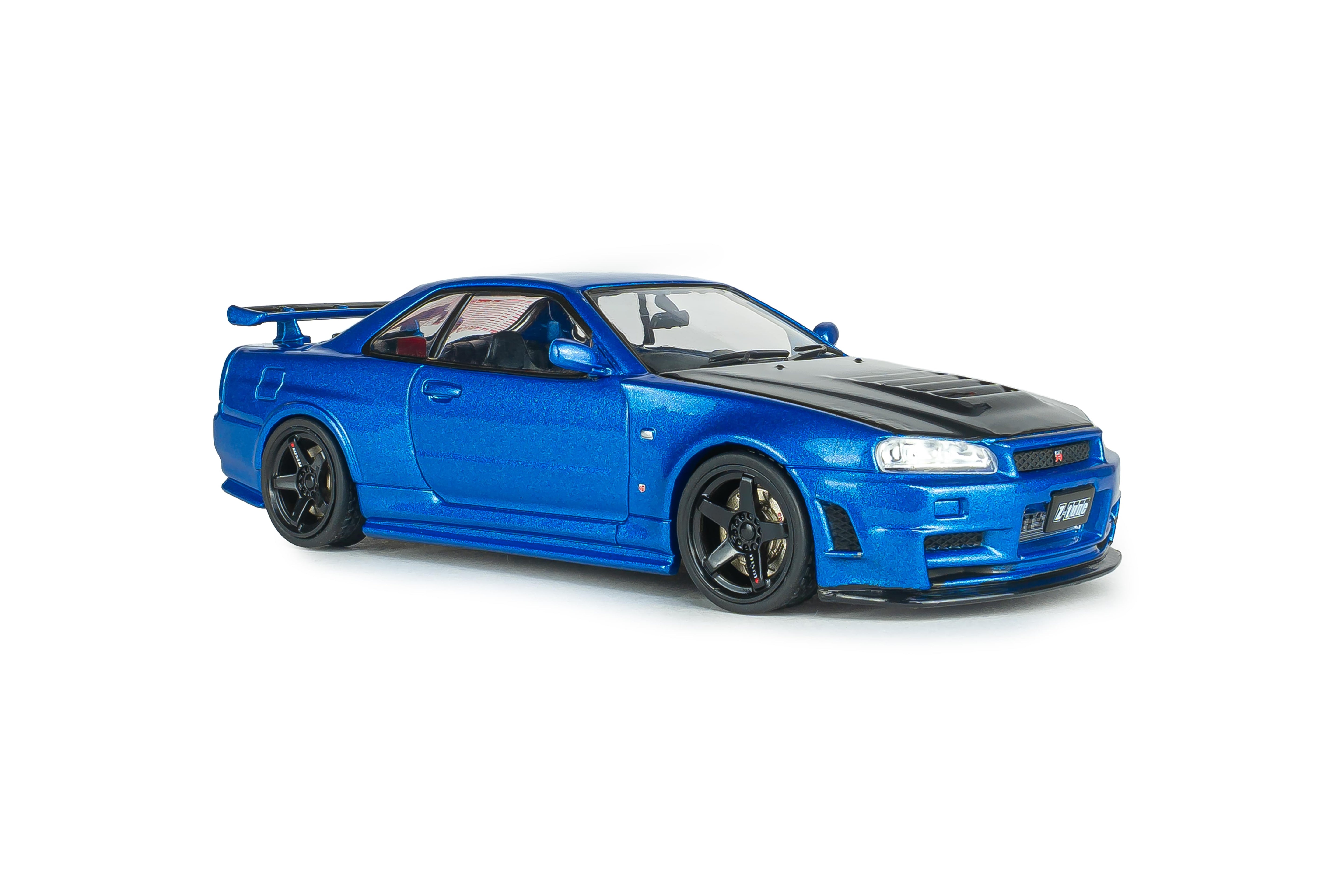 Voiture miniature 1/43 Nissan Skyline GT-R (R34) Z Tune 1998 Bayside Blue Solido S4318202