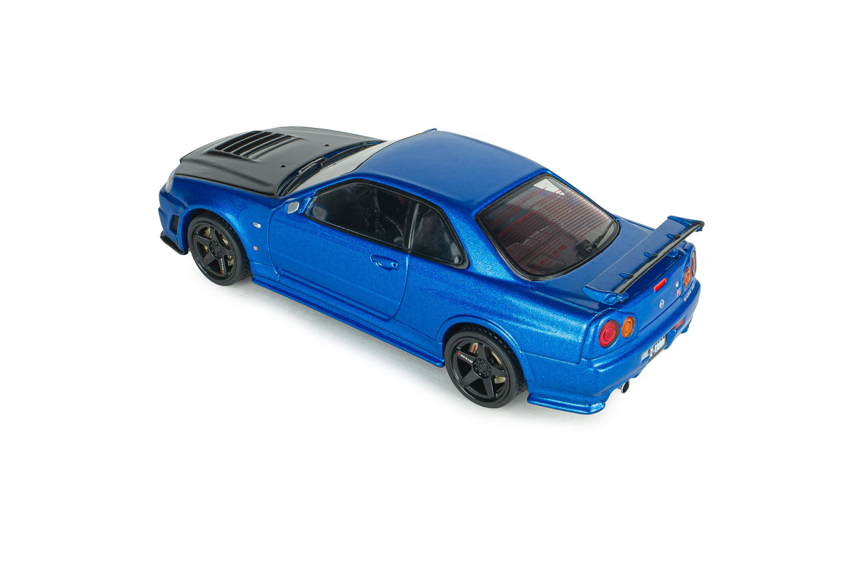 Voiture miniature 1/43 Nissan Skyline GT-R (R34) Z Tune 1998 Bayside Blue Solido S4318202