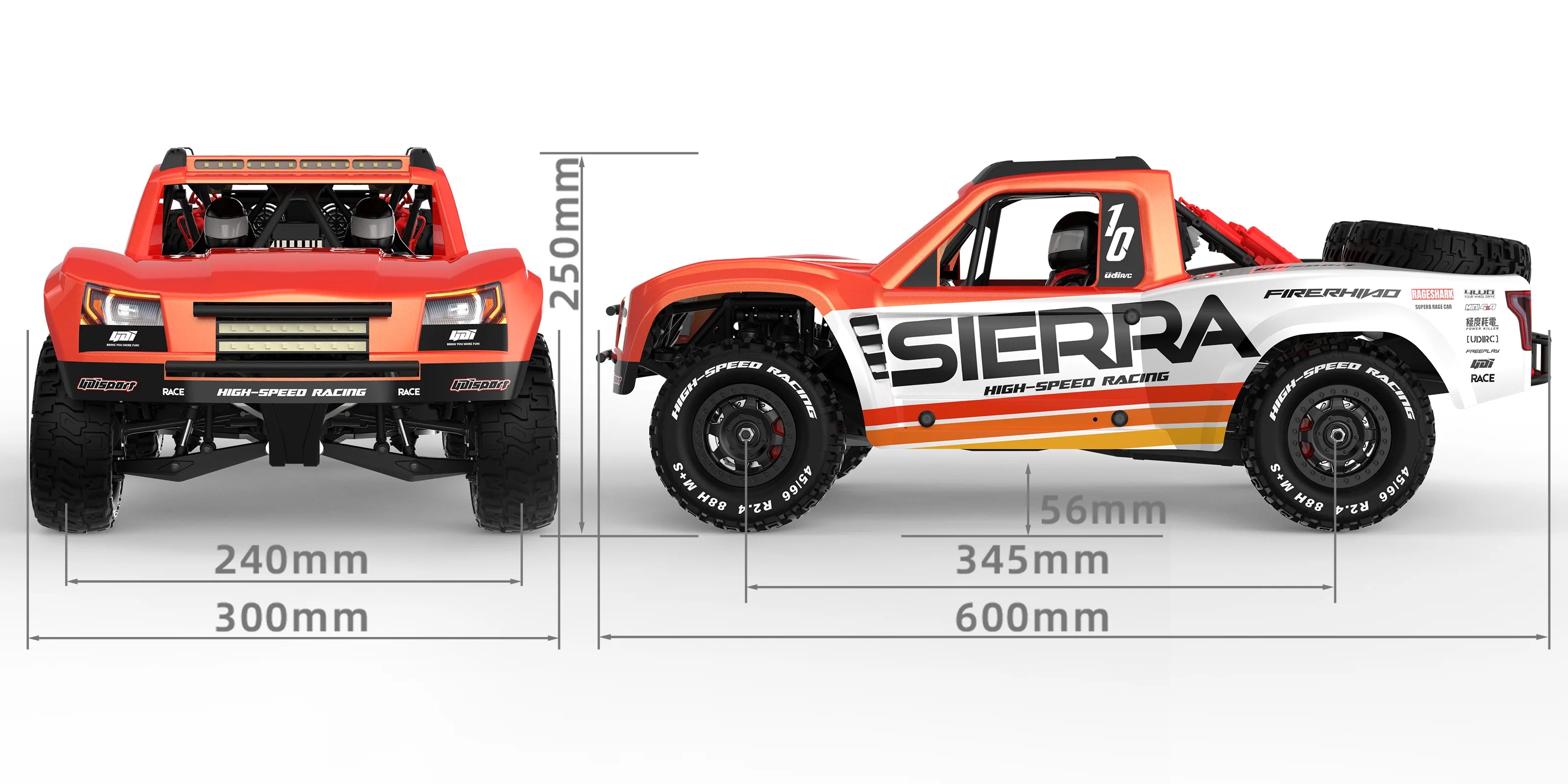Short course UDI RC Sierra MAX 1/10 Brushless RTR 4WD UD1002 - Breizh Modélisme.