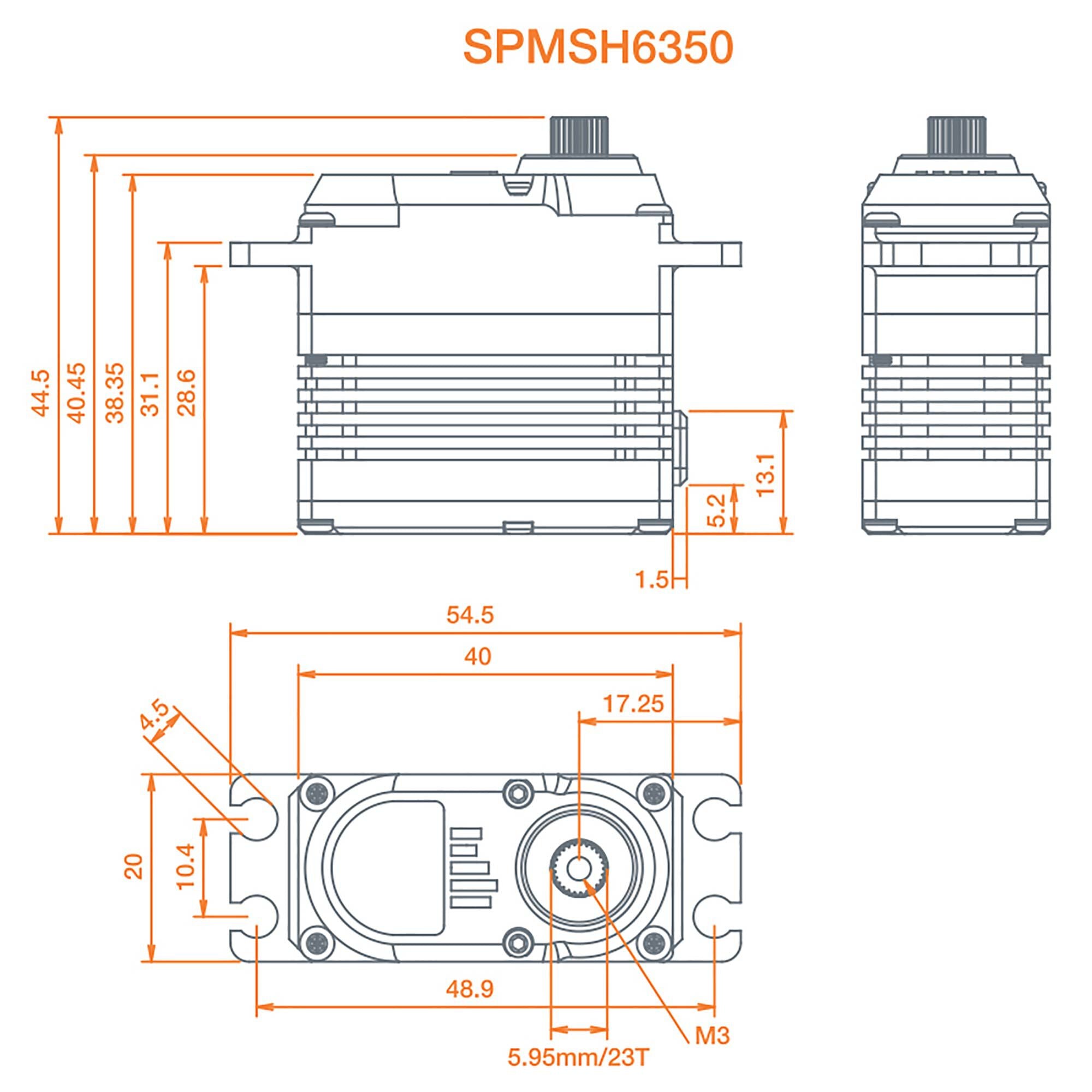 Servomoteur numérique standard brushless HV H6350 - SPMSH6350 - Breizh Modélisme.