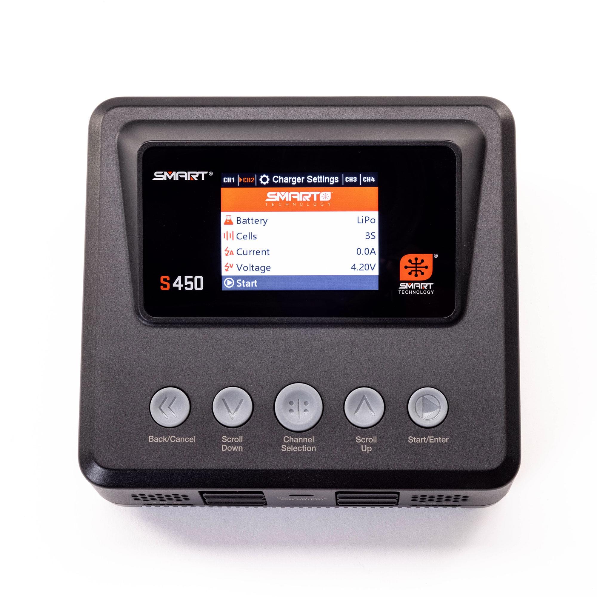 Chargeur intelligent AC/DC S450 G2 4x50W - SPMXC3040I - Breizh Modélisme.