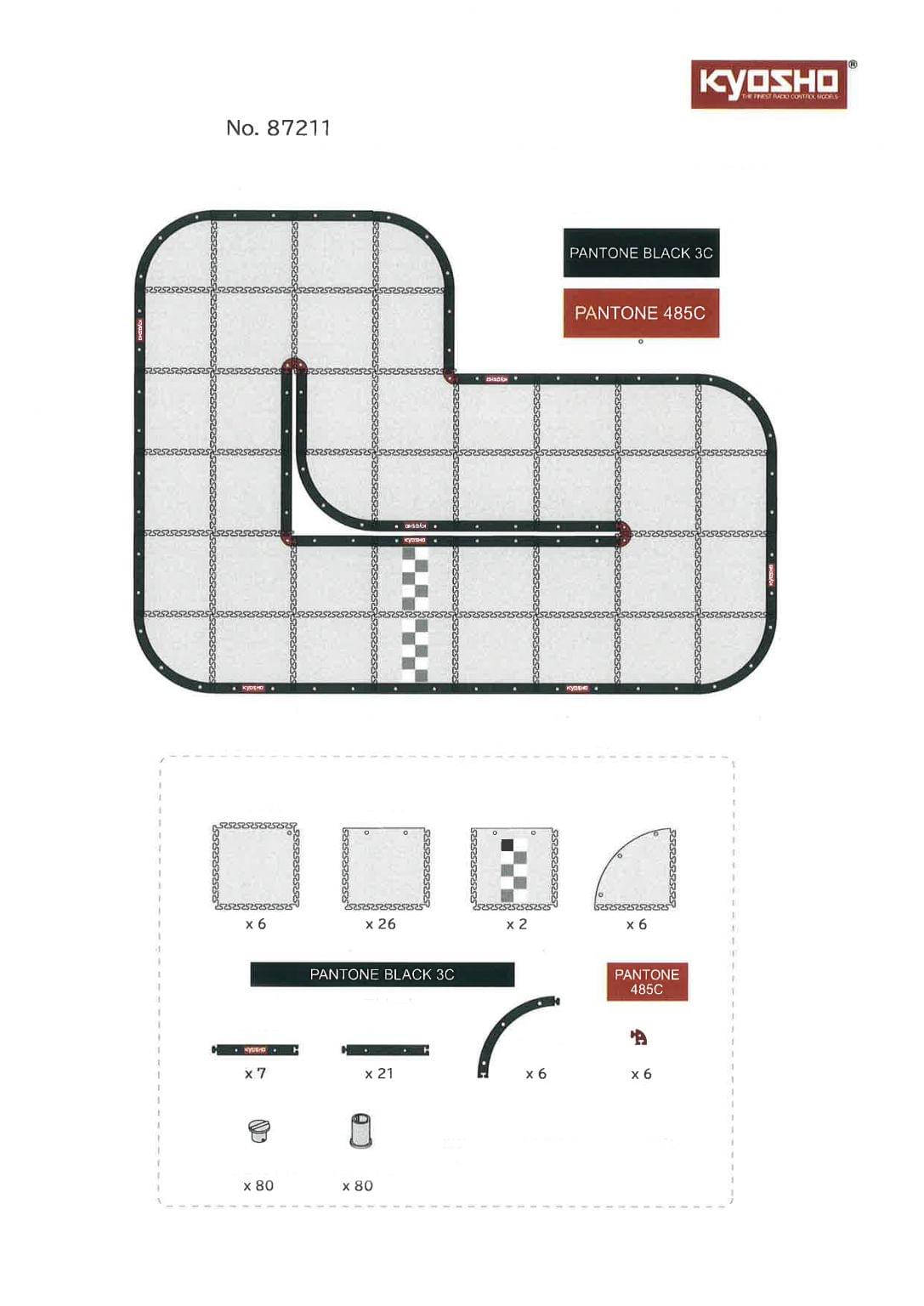 Kyosho Circuit Mini-Z Grand Prix 50 Basic Set Moquette (40pcs) 87211B