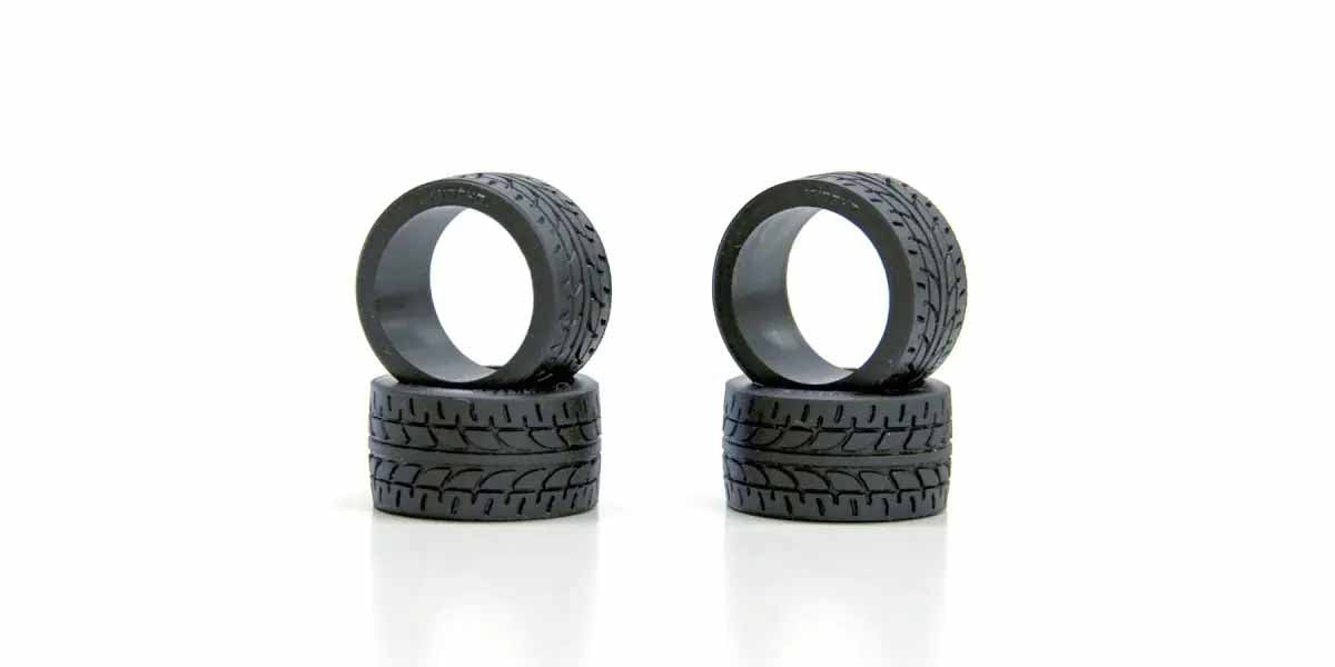 Pneus Kyosho Mini-Z Radial 10 Shore (4) Larges - MZW38-10B - Breizh Modélisme.