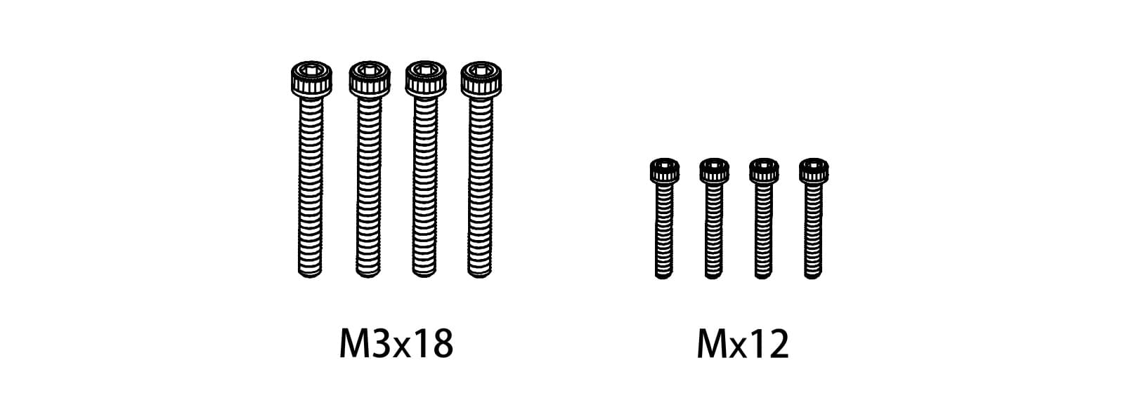 Jeu de vis M2*12/M3*18 - 1610162