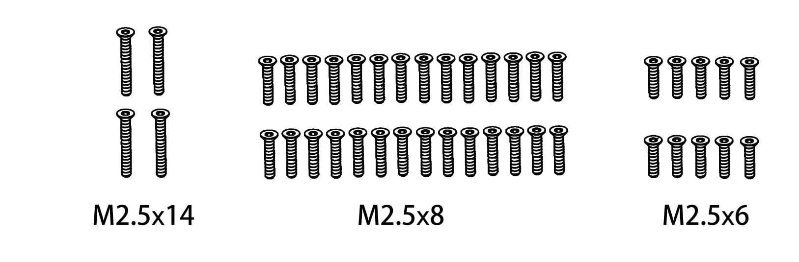 Jeu de vis M2.5*14/M2.5*8/M2.5*6 - 1610161