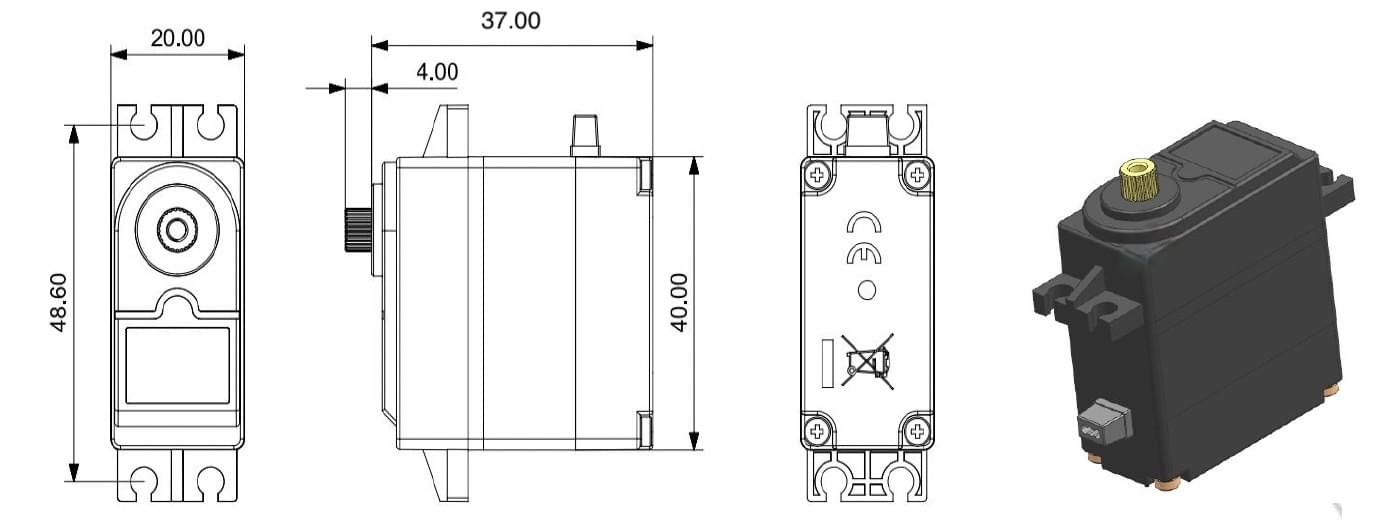 Servo direction standard 1/10 Digital 9kg pignons métal