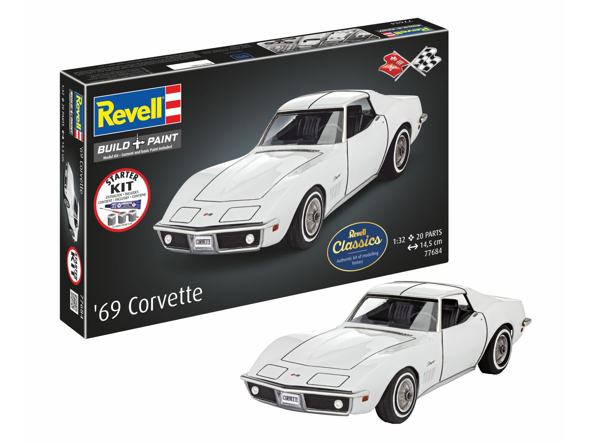 Maquette Revell Starter kit 77684 Corvette C3 avec accessoires de base