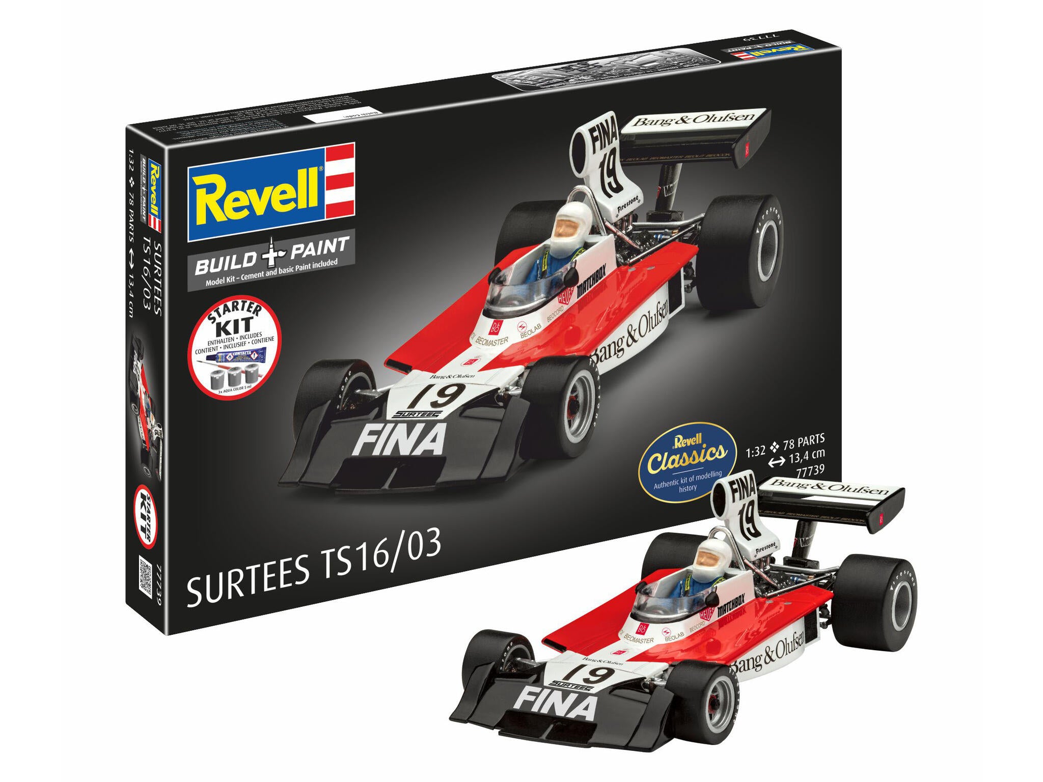 Maquette Revell Starter kit 77739 Surtees TS16/03 avec accessoires de base