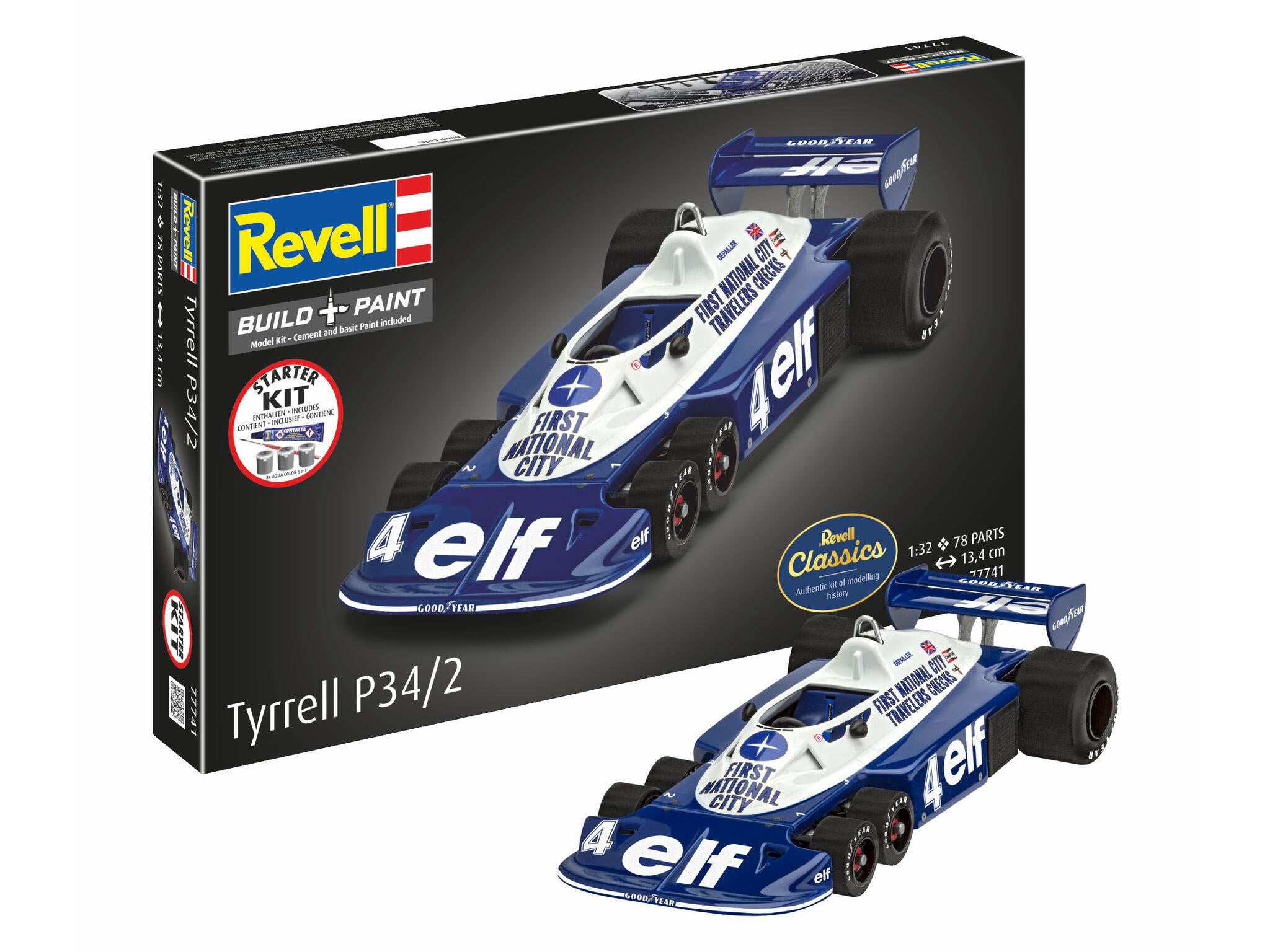 Maquette Revell Starter kit 77741 Tyrrell P34/2 6-Wheeler avec accessoires de base
