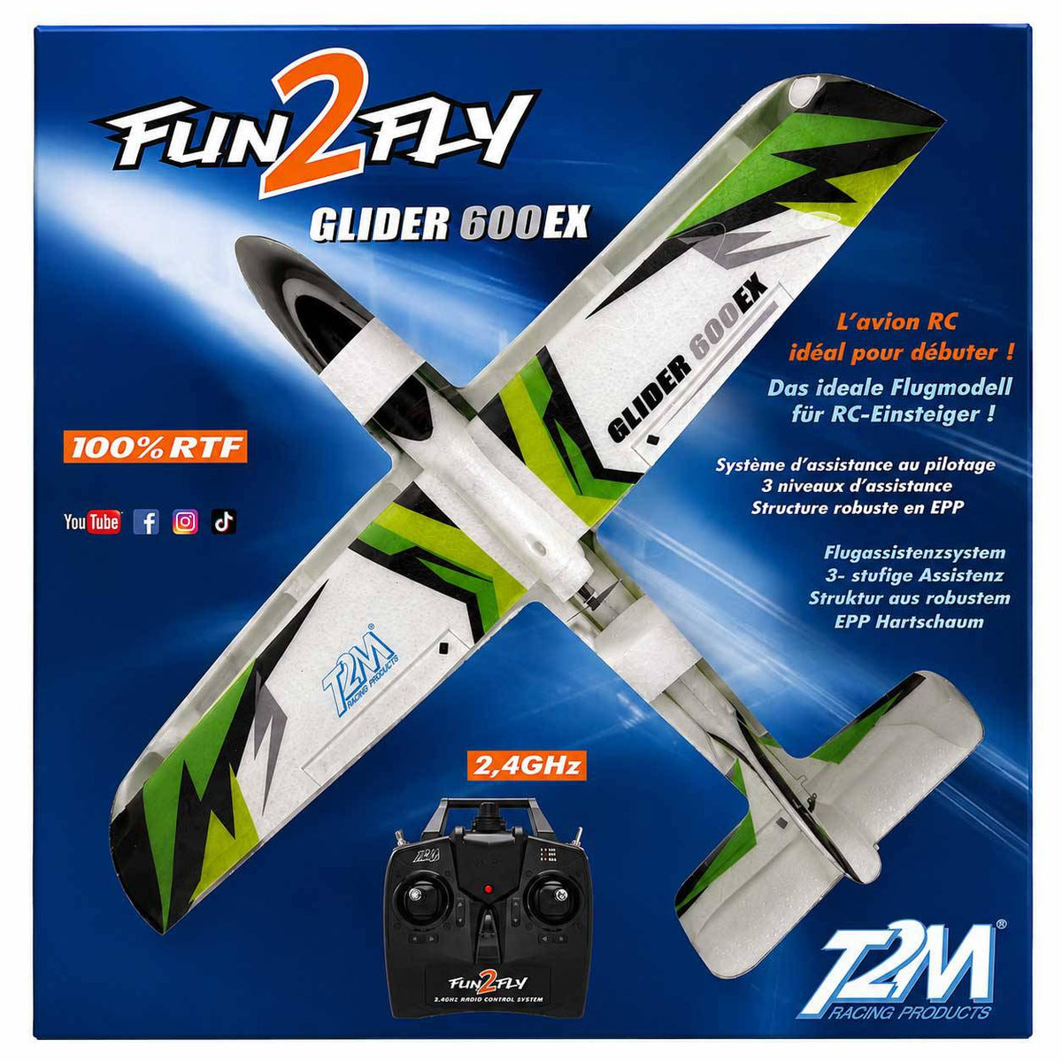 Planeur RC T2M vert 600 Glider EX 6ch 600mm