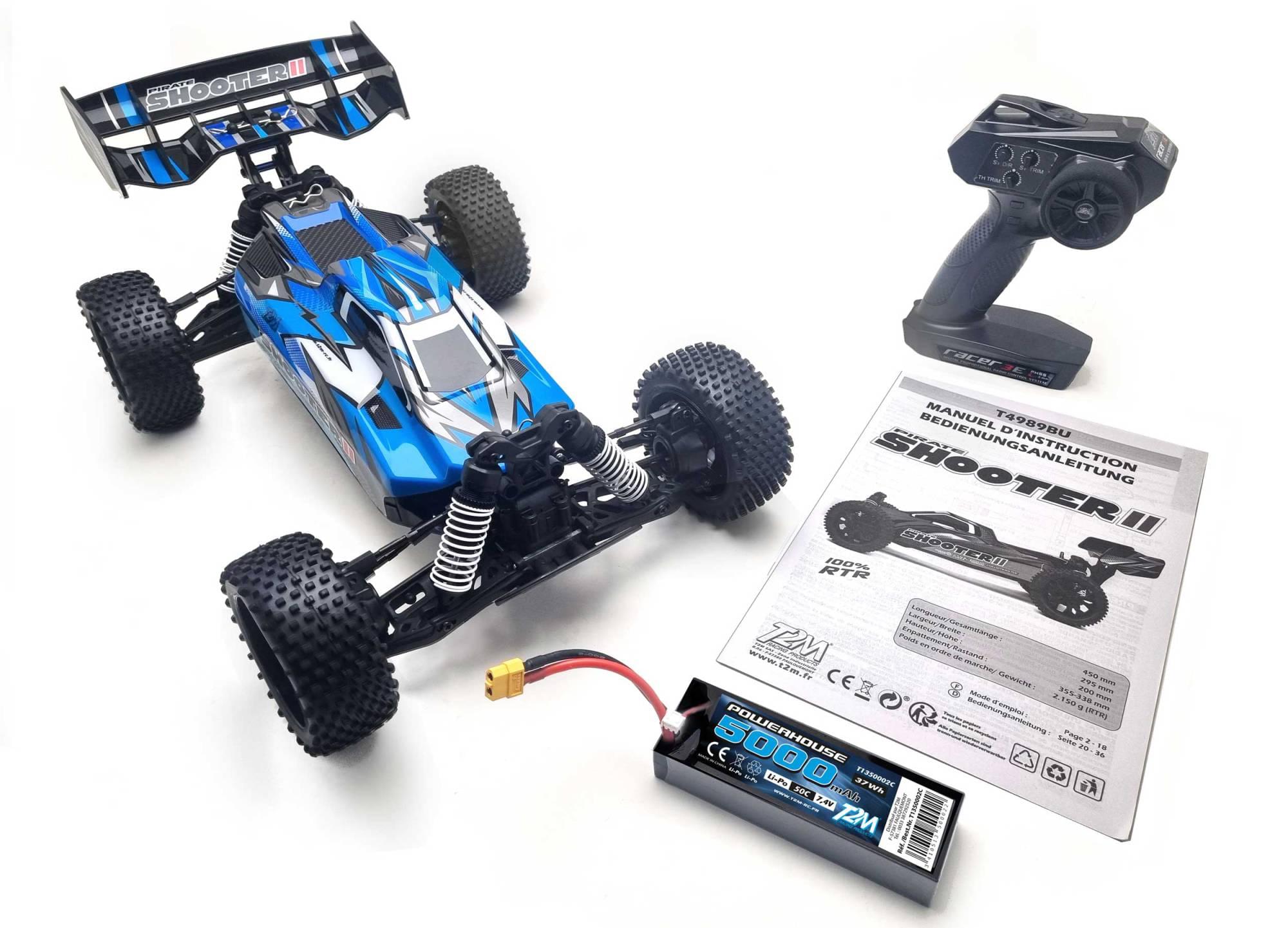 Buggy T2M Pirate Shooter V2 T4989BBU 1/10 Brushless 60km/h - Breizh Modélisme.