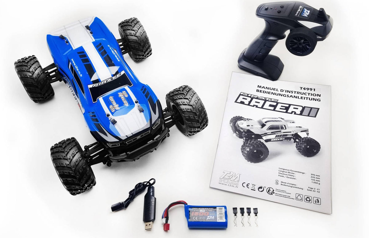 T2M Pirate Racer 2 T4991 – Monster Truck RC électrique 4x4 1/10 RTR bleu