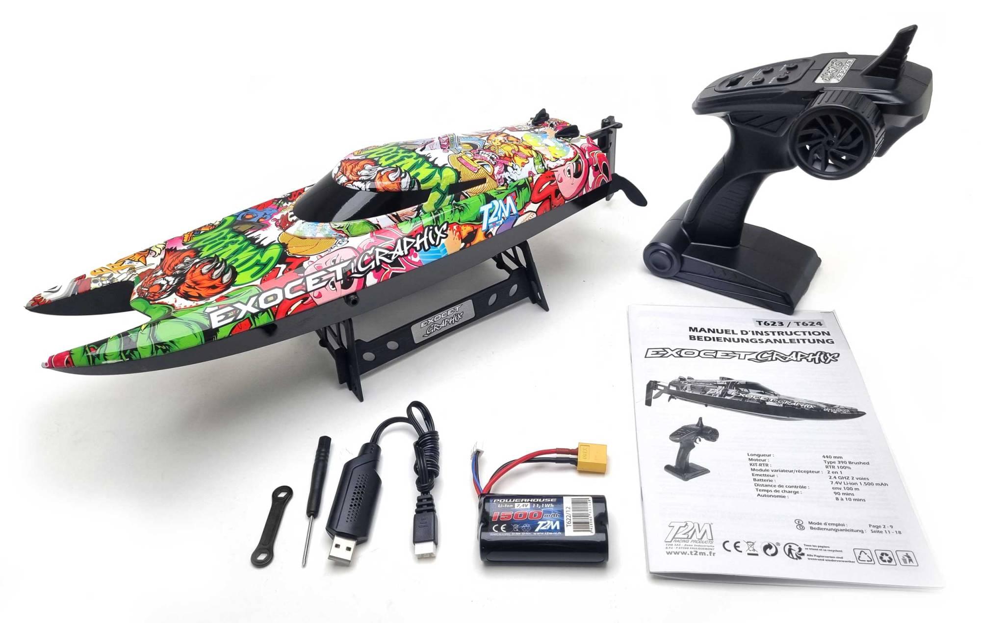 Bateau RC T2M graphix RTR pour enfants 2.4 gHz - T624