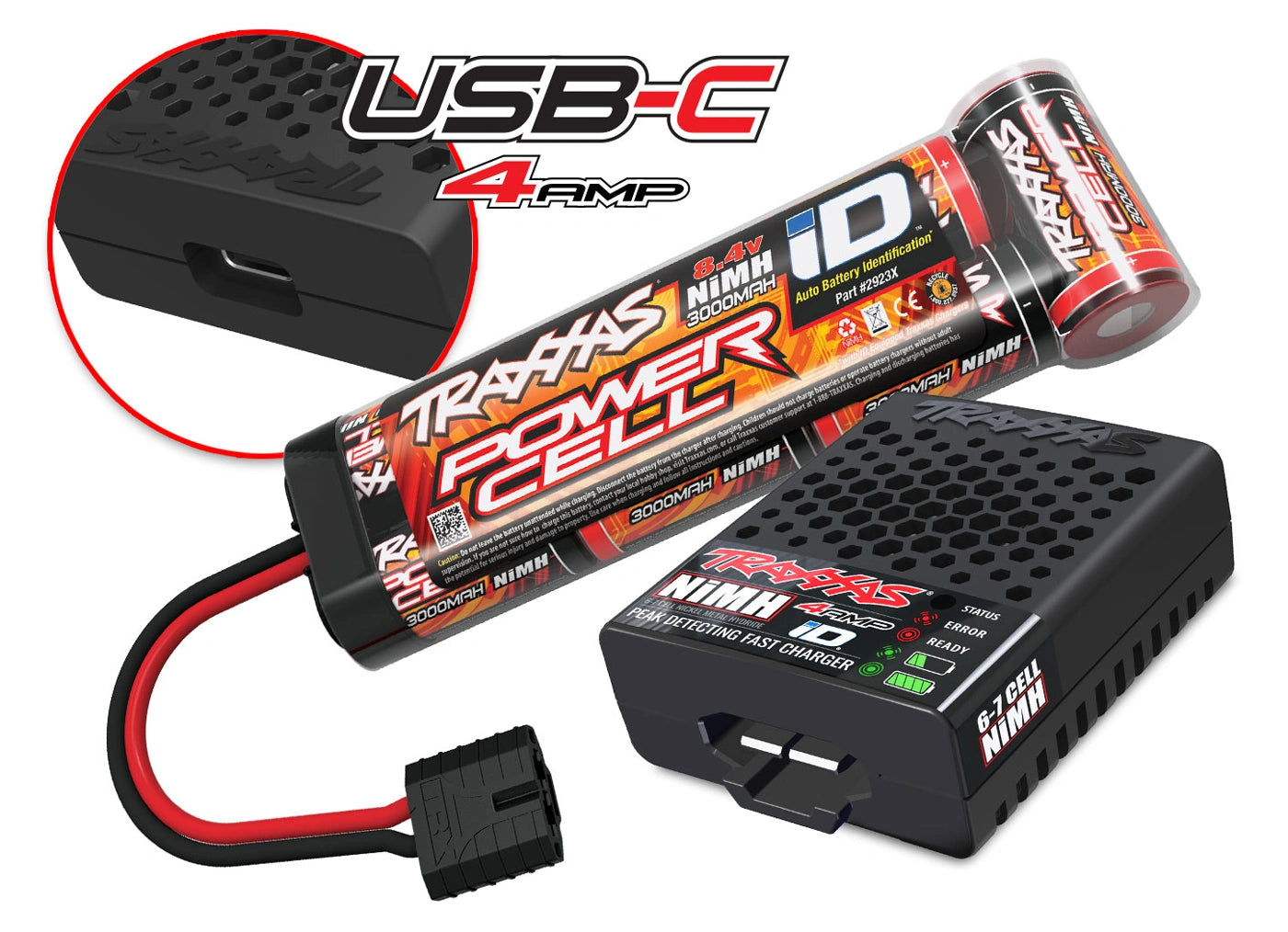 Traxxas Bandit 4x2 charbon avec accu et chargeur usb - 24254-8 bleu