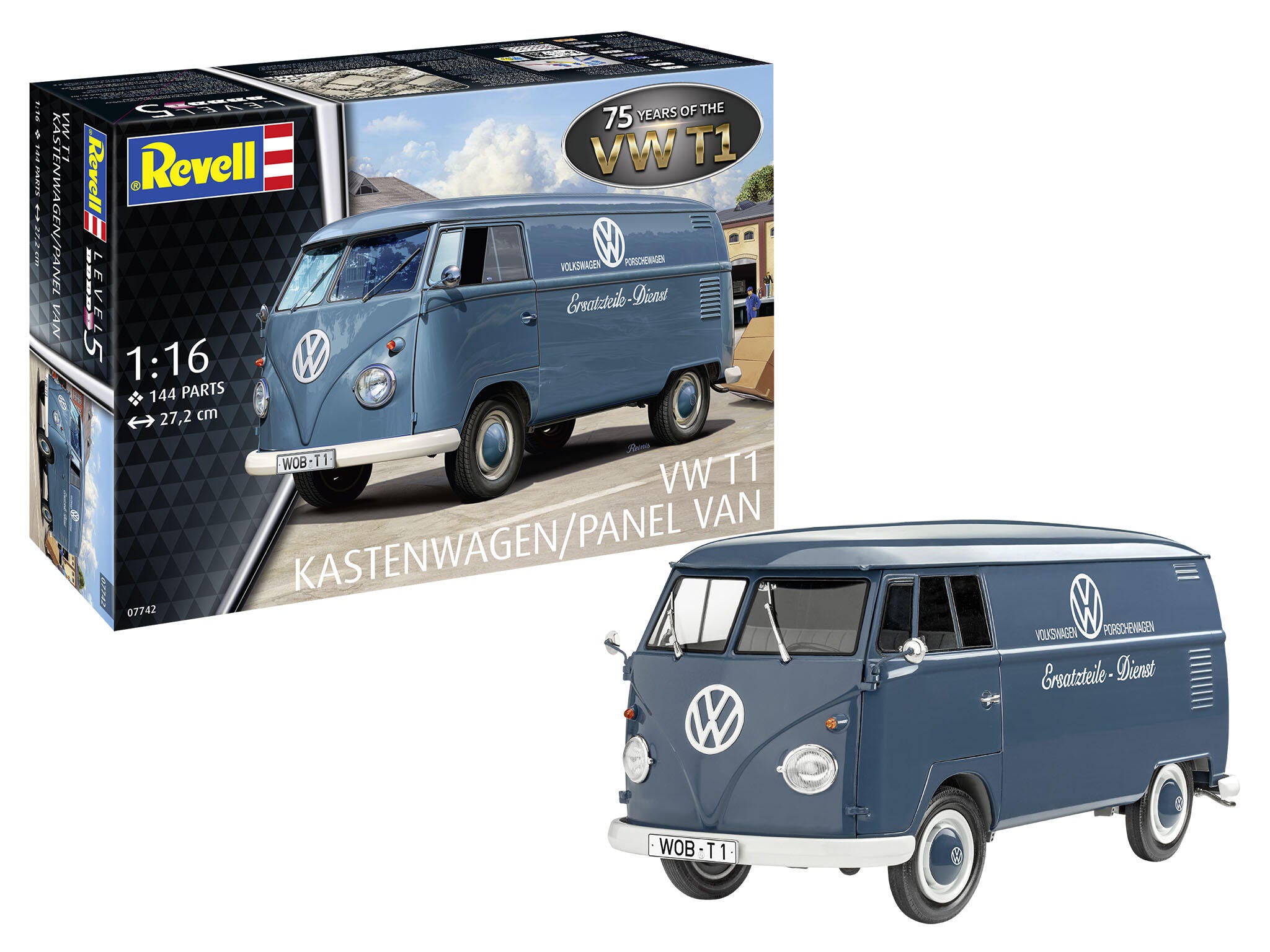 Maquette voiture Revell 07742 VW T1 Panel Van - 75 ans VW T1