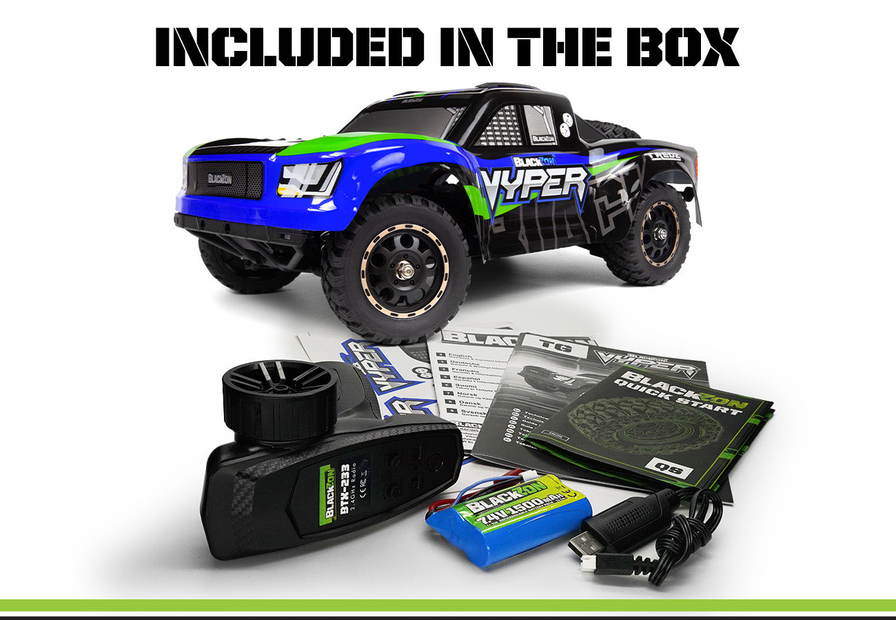 Backzon Vyper 1/16 SC 30km/h 4WD RTR bleu