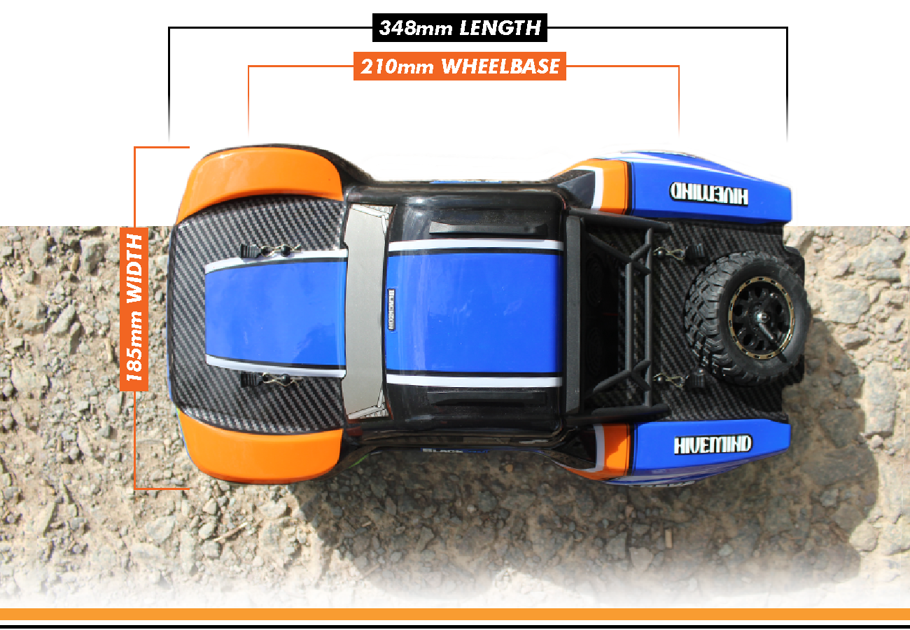 Backzon Vyper 1/16 brushless 45km/h lipo 2S SC Turbo 4WD RTR bleu