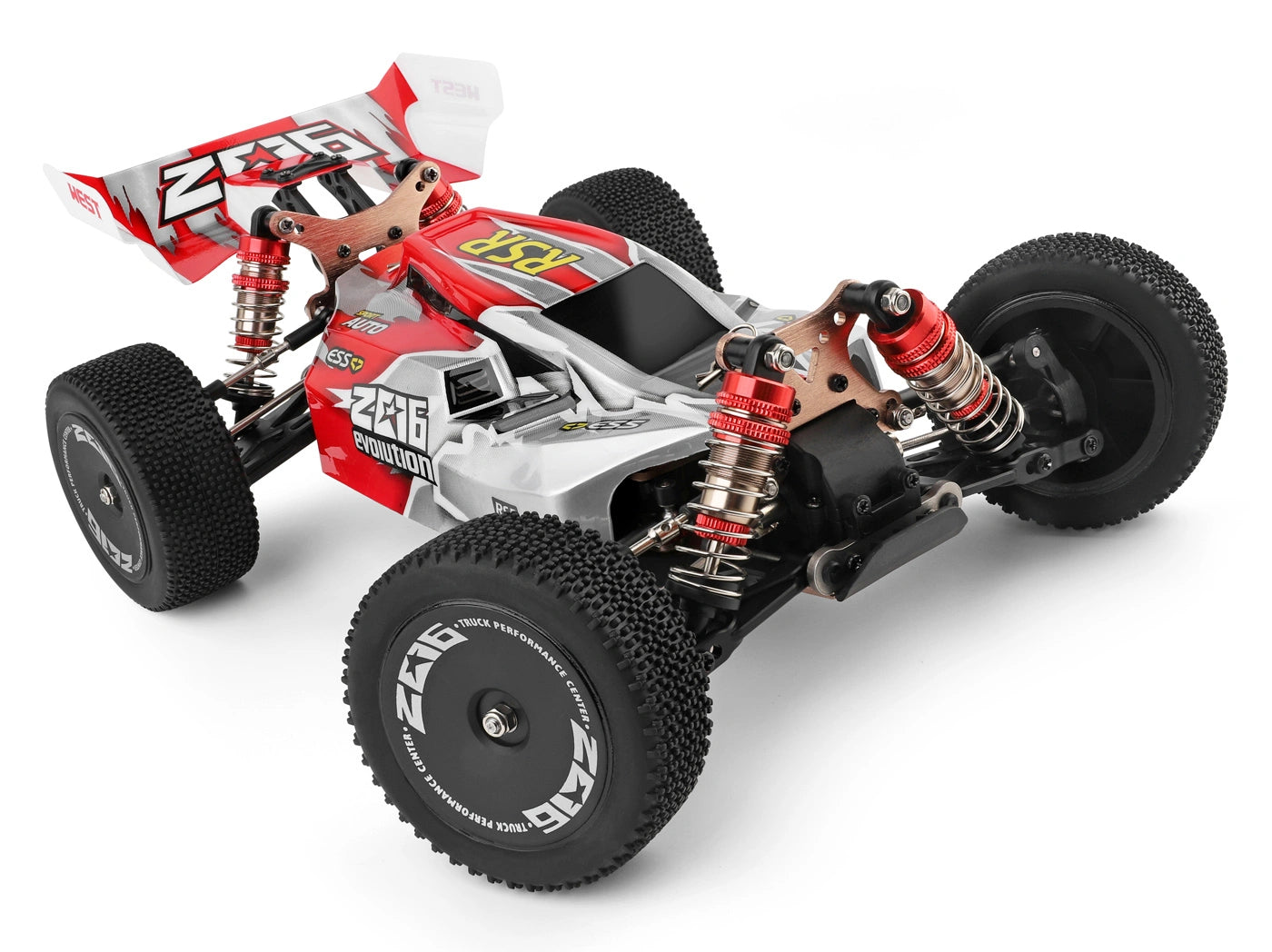 Buggy RC Wltoys 144001 RTR 1/14 - 60km/h 4WD rouge - Breizh Modélisme.