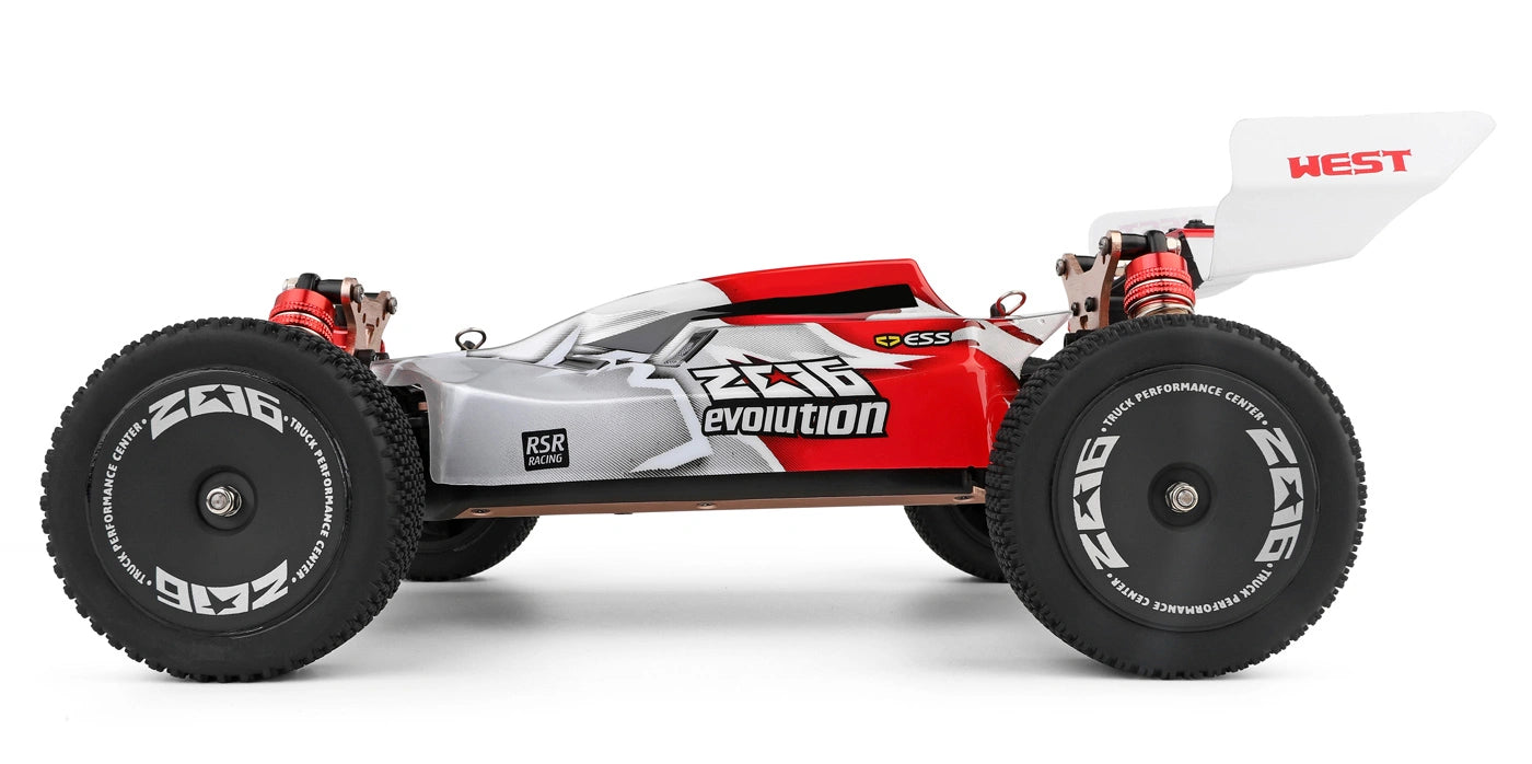 Buggy RC Wltoys 144001 RTR 1/14 - 60km/h 4WD rouge - Breizh Modélisme.