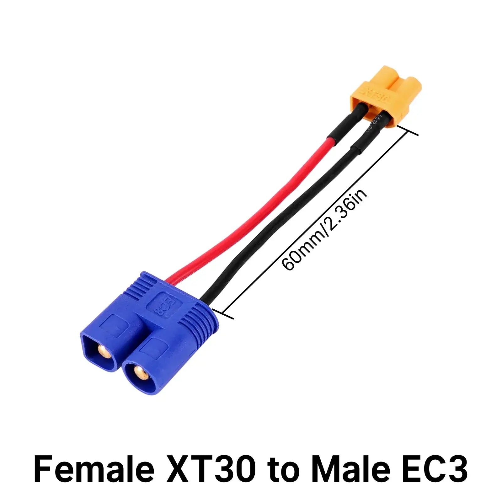Câble adaptateur de batterie INJORA XT30 vers EC3 - XT30-EC3 - Breizh Modélisme.