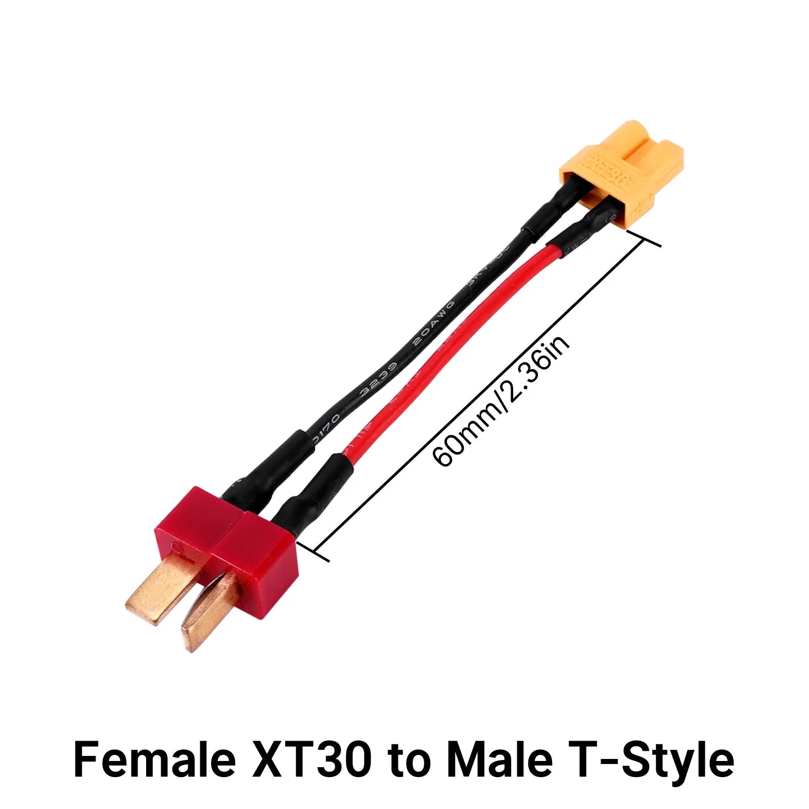 Câble adaptateur de batterie INJORA XT30 vers Dean - XT30-T - Breizh Modélisme.