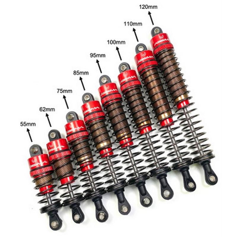 2 Amortisseurs standard en aluminium 55mm pour voitures RC 1/10 - Absima 2330040 - Breizh Modélisme.