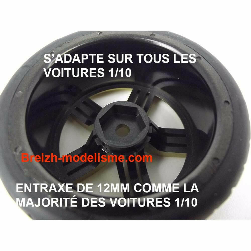 4 roues AV/ARR Piste noire 1/10 - 2510003 - Breizh Modélisme.